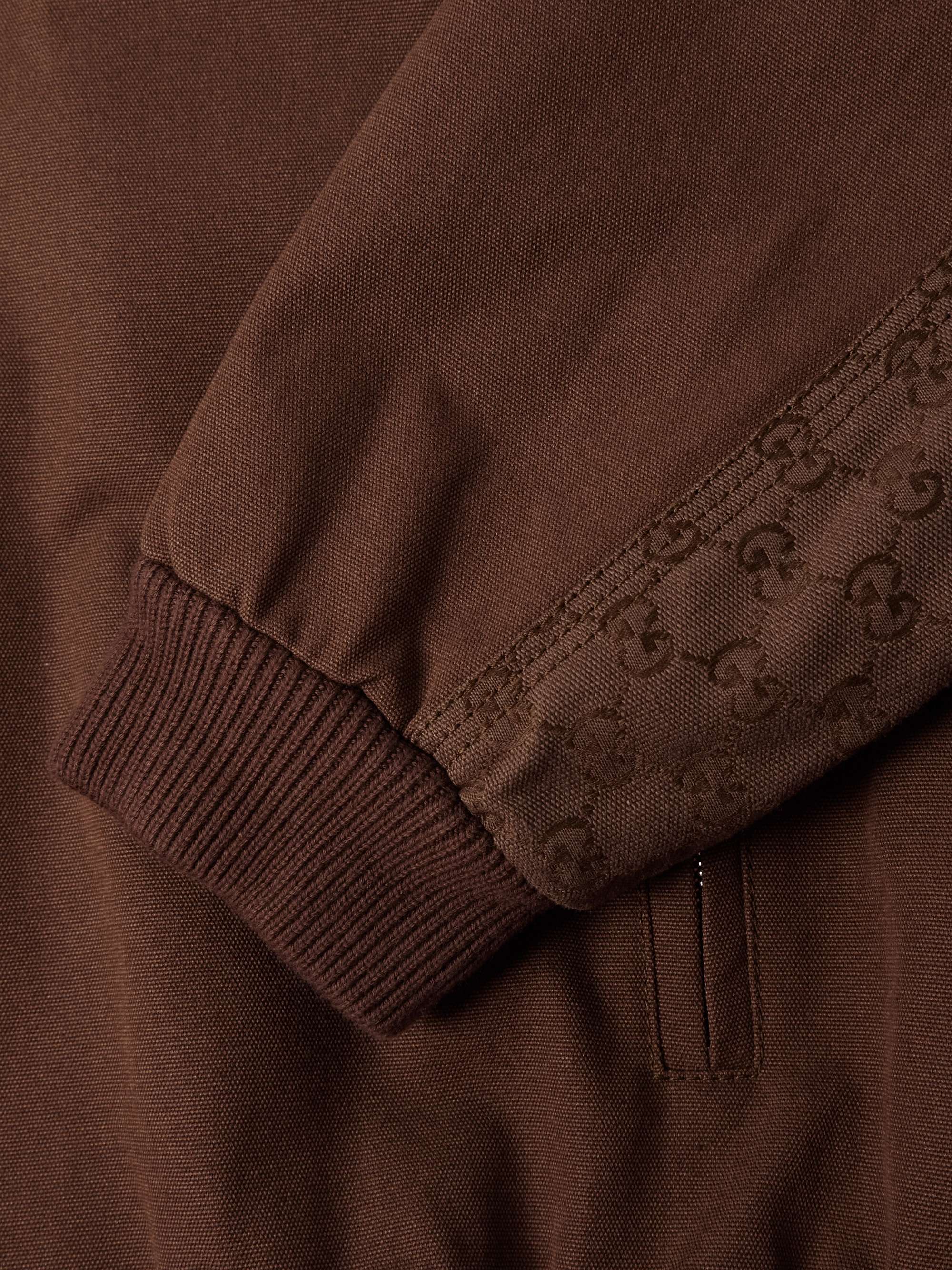 Logo-Appliquéd Suede-Trimmed Padded Cotton-Canvas Blouson Jacket view