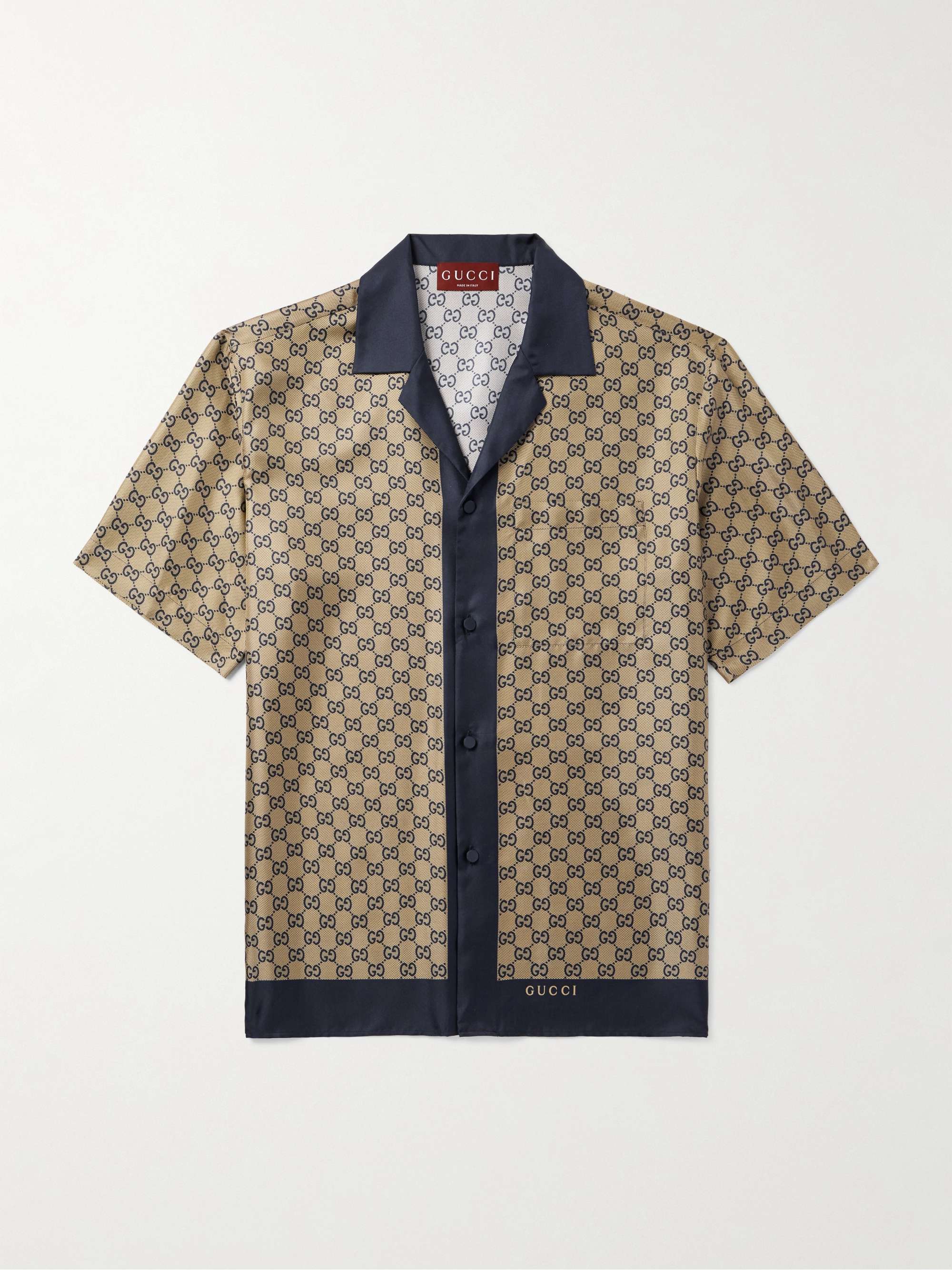 Camp-Collar Silk-Jacquard Shirt view