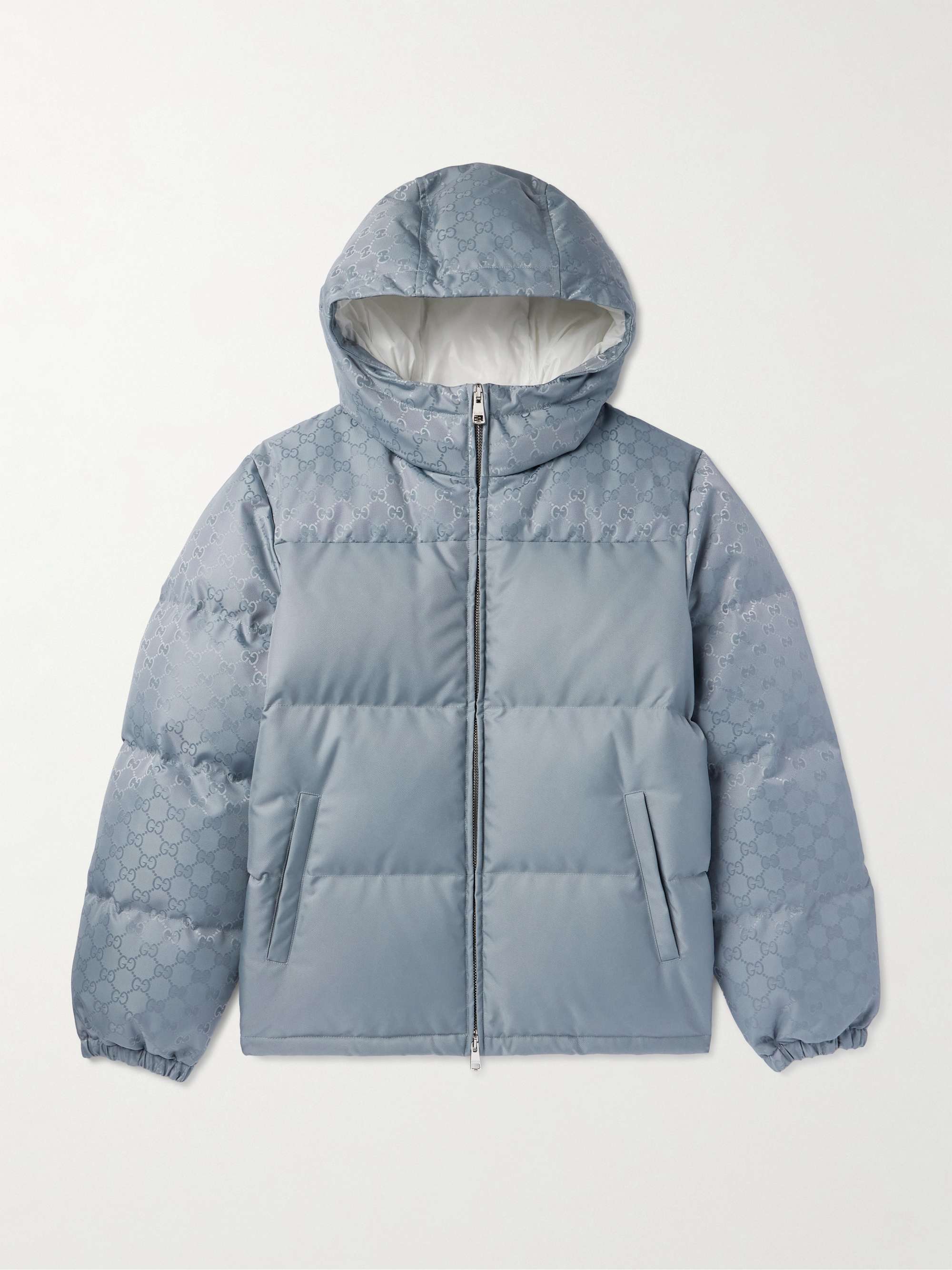 Quilted Logo-Jacquard Nylon Hooded Down Jacket view