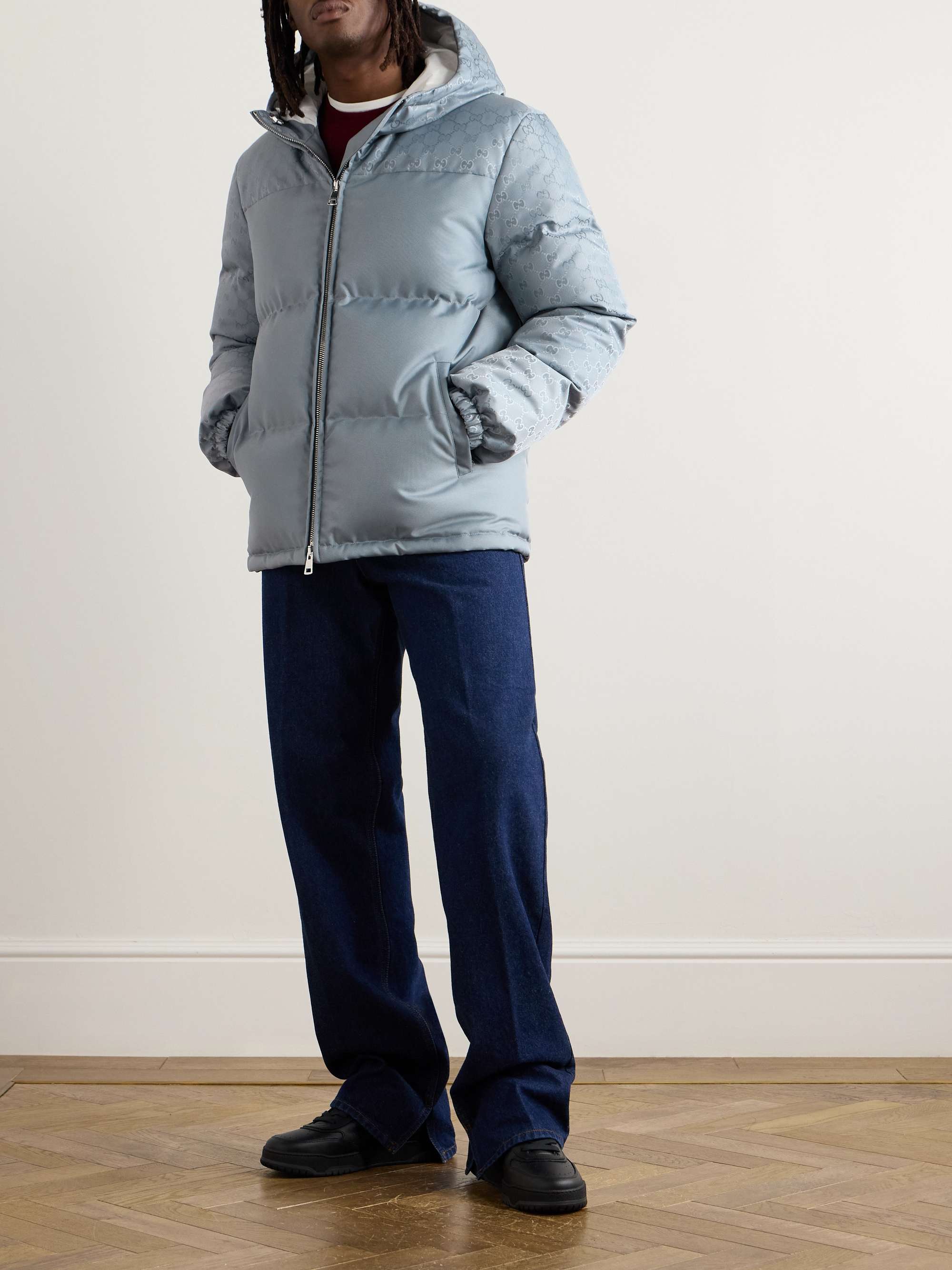 Quilted Logo-Jacquard Nylon Hooded Down Jacket view