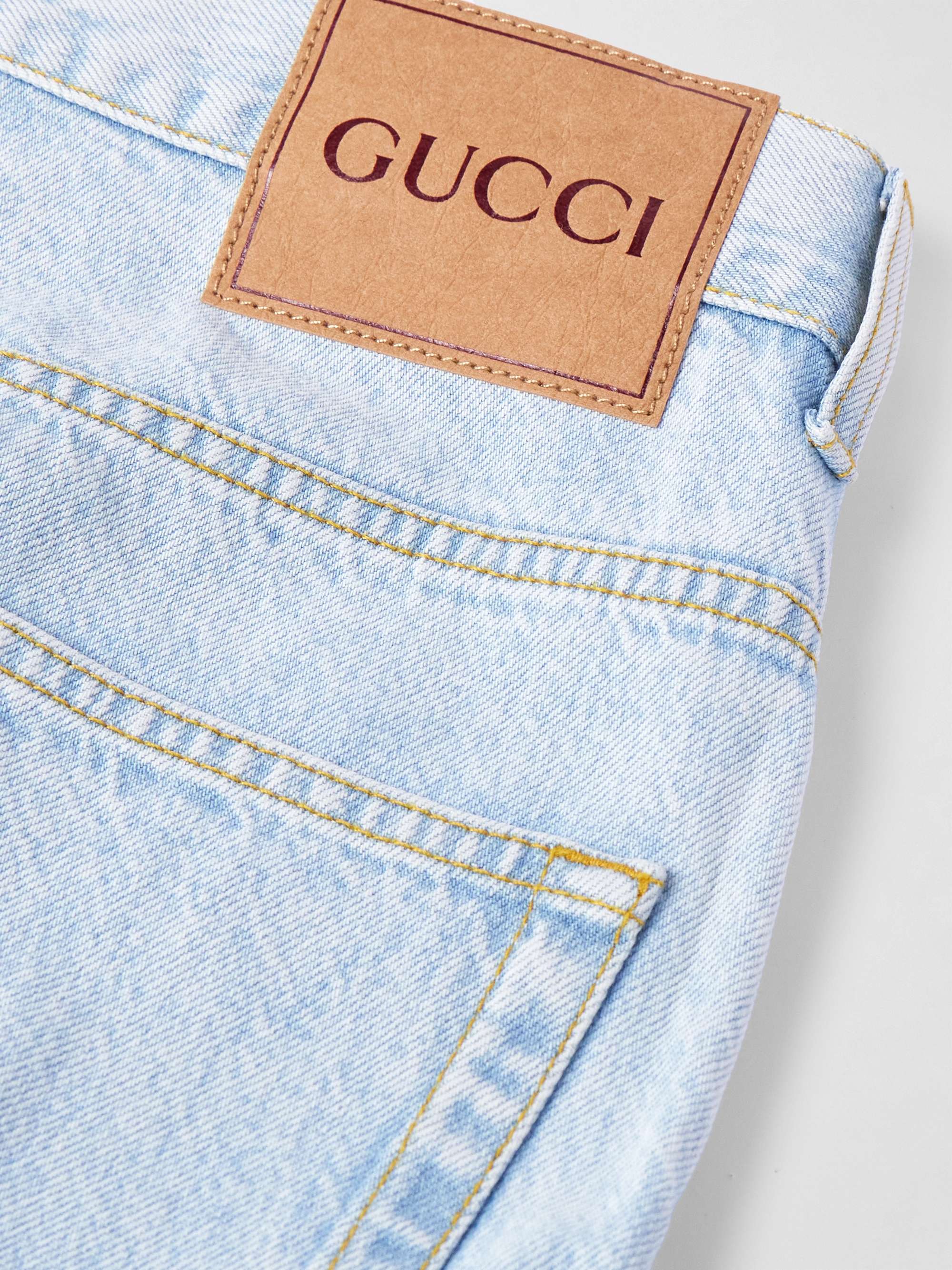 Straight-Leg Logo-Print Jeans view