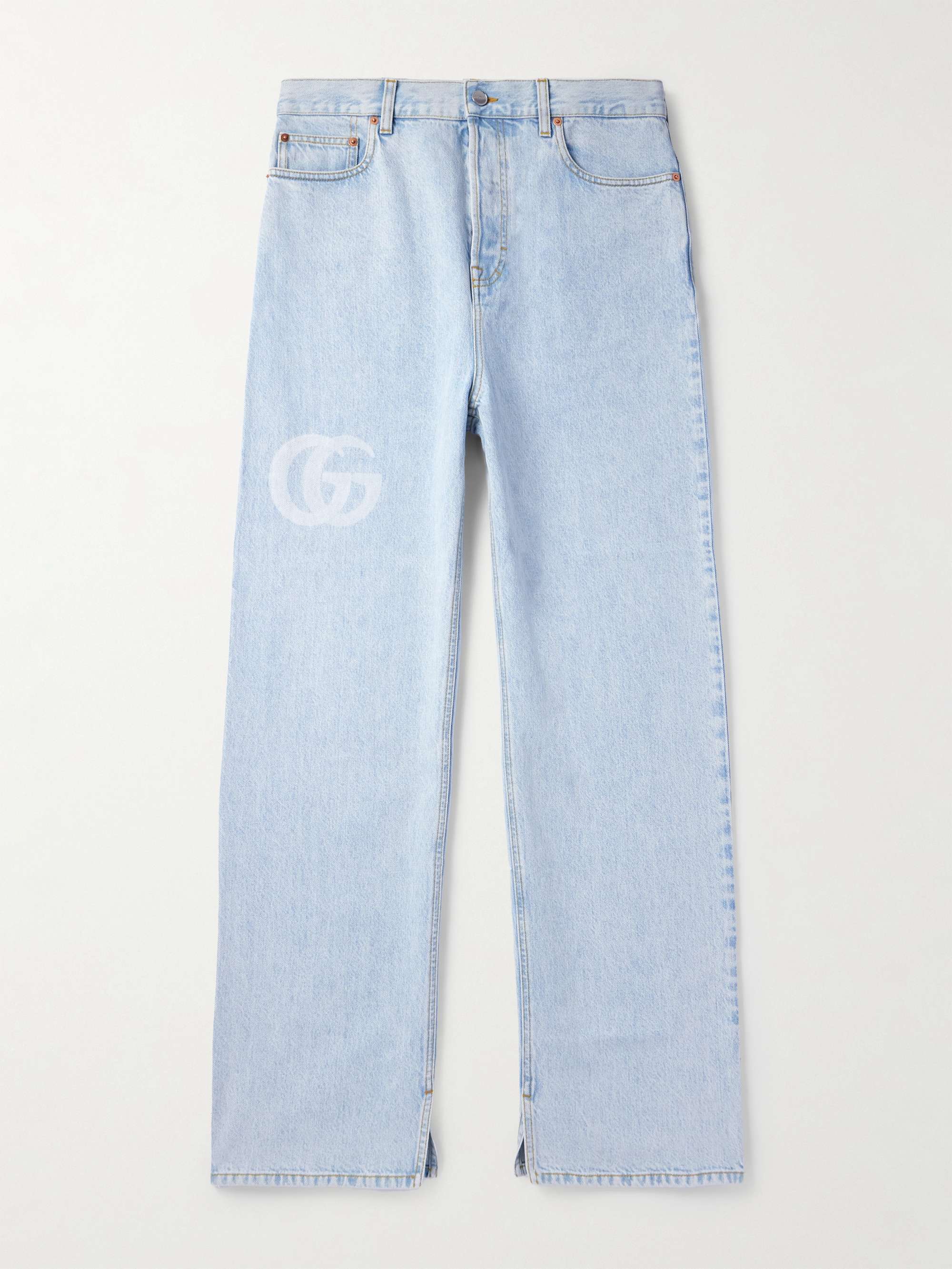 Straight-Leg Logo-Print Jeans view