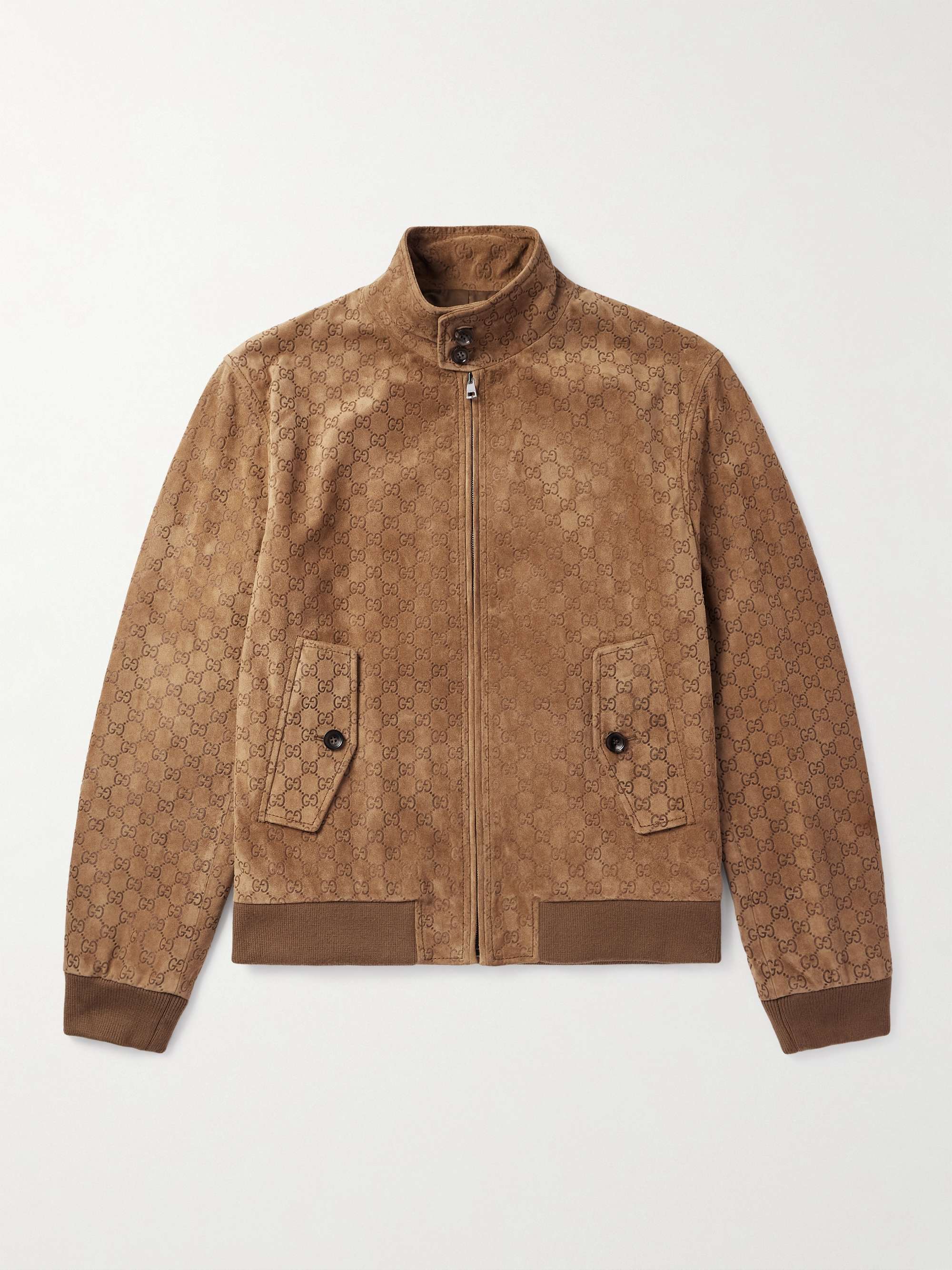 Logo-Debossed Suede Jacket view