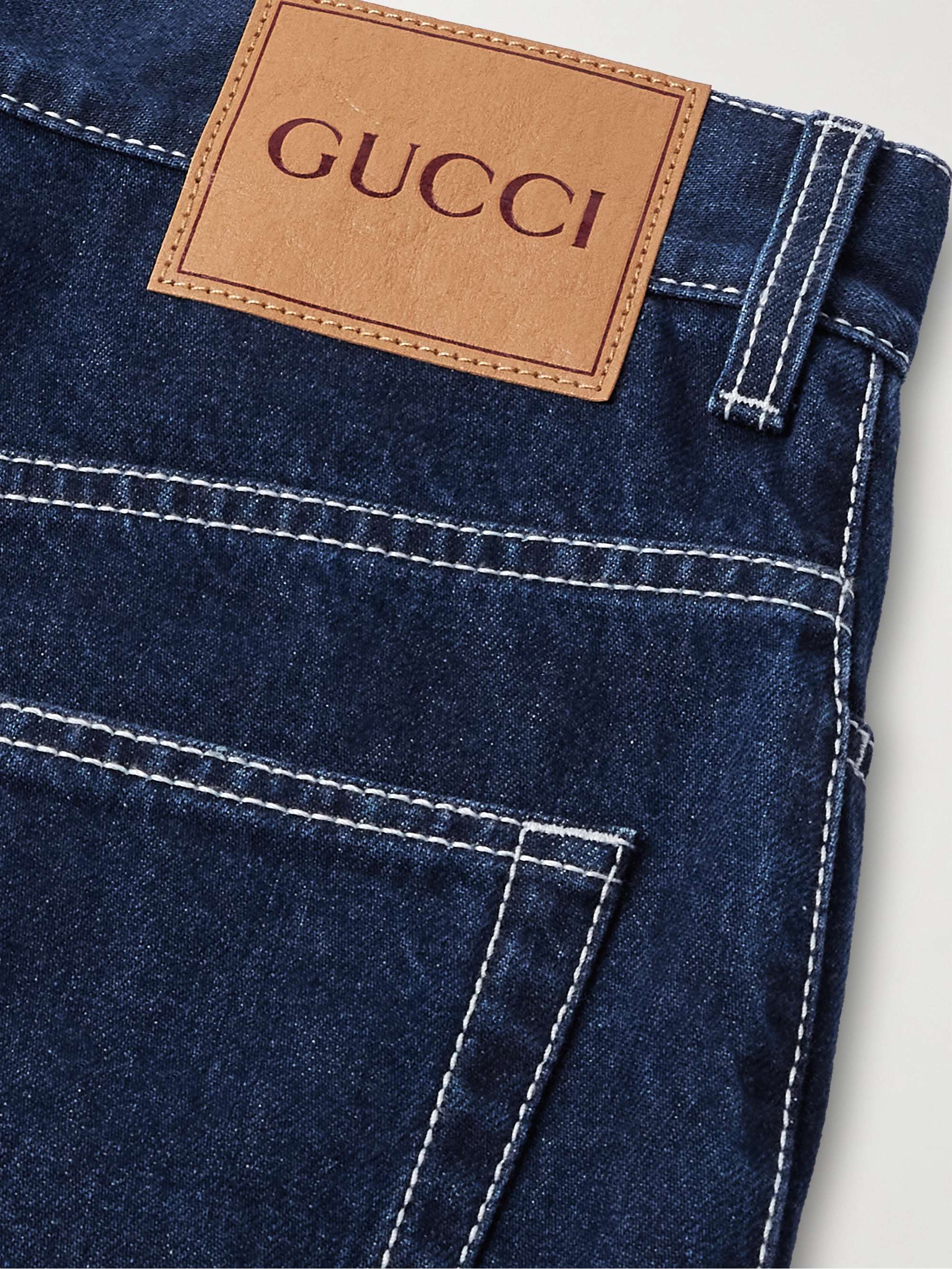 Straight-Leg Logo-Print Denim Shorts view