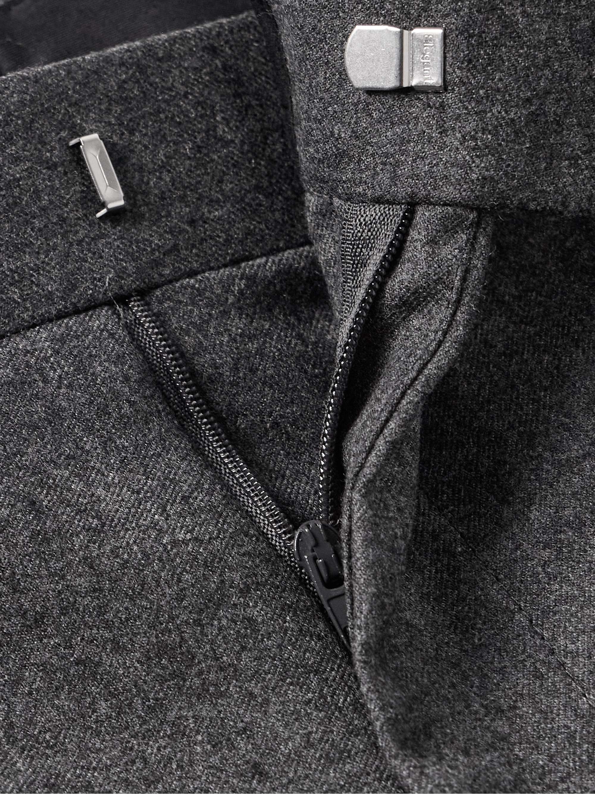 Slim-Fit Straight-Leg Pleated Wool Trousers view