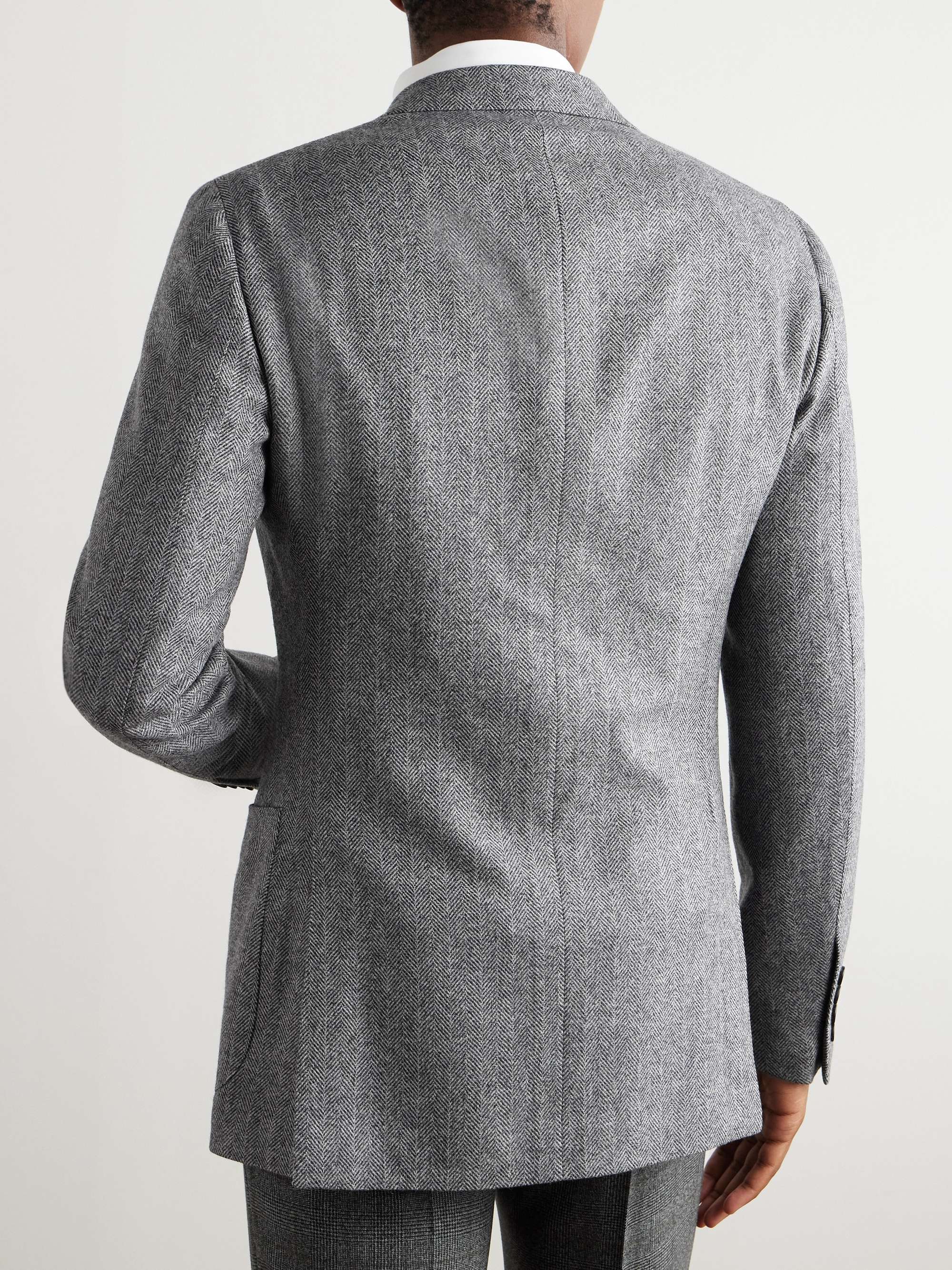 Herringbone Wool and Cashmere-Blend Blazer view