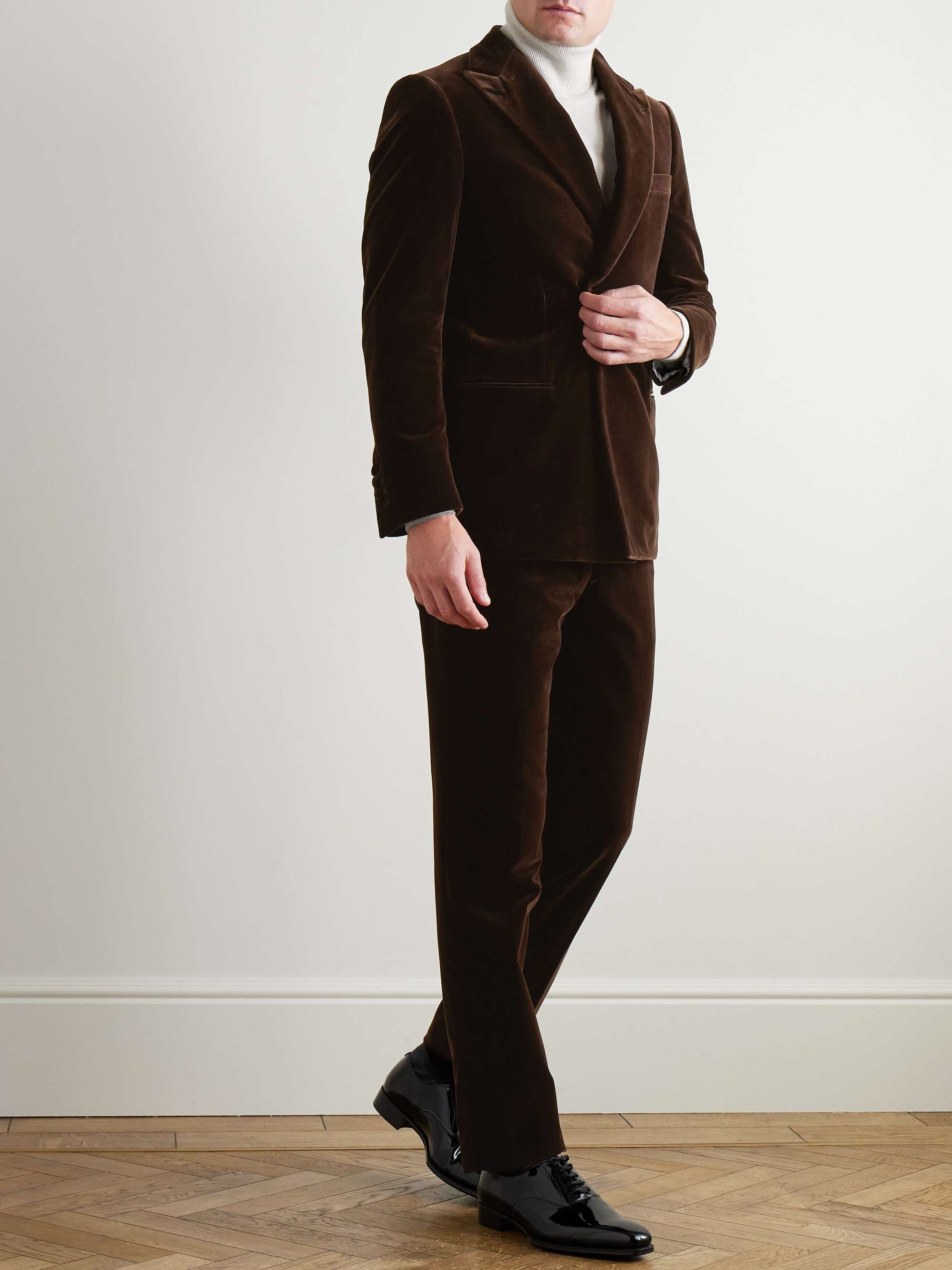 Double-Breasted Cotton-Velvet Tuxedo Jacket view