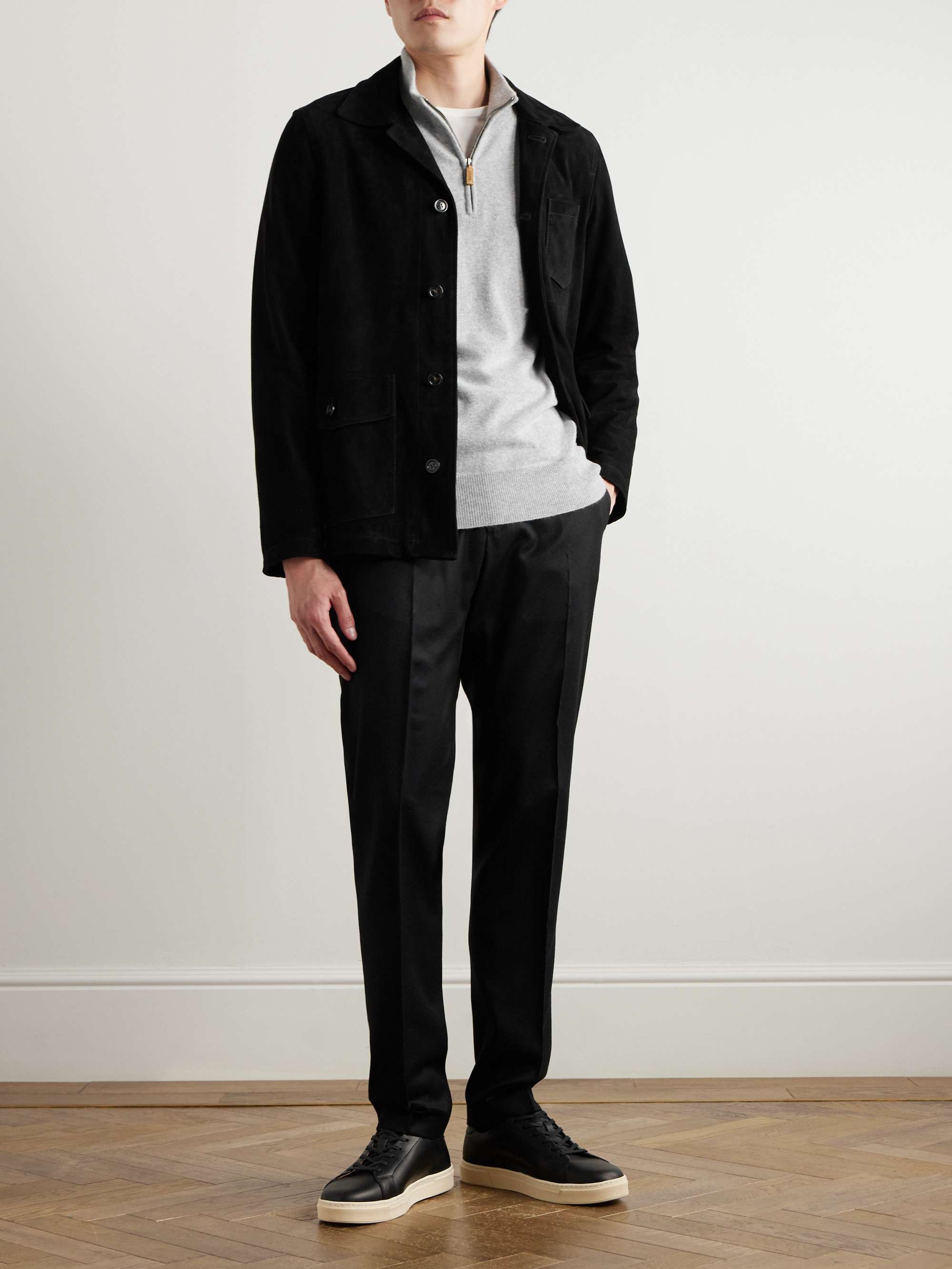 Slim-Fit Wool and Cashmere-Blend Drawstring Trousers view