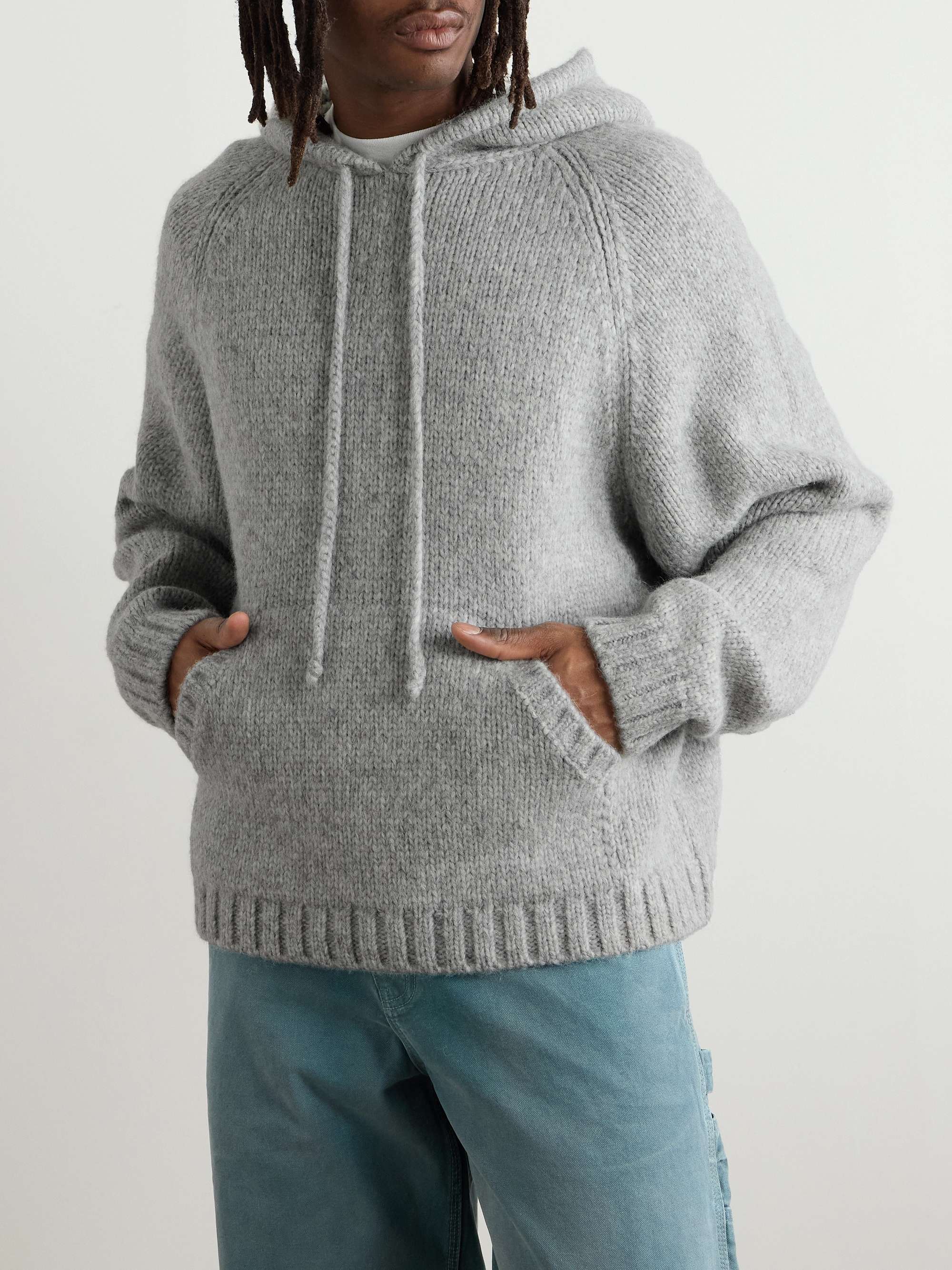 Logo-Embroidered Alpaca-Blend Hoodie view