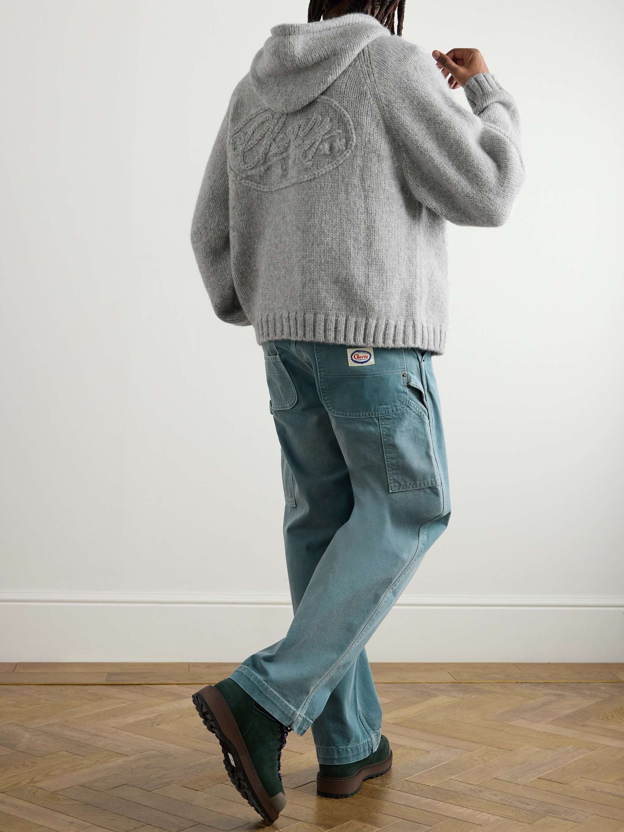 Logo-Embroidered Alpaca-Blend Hoodie view