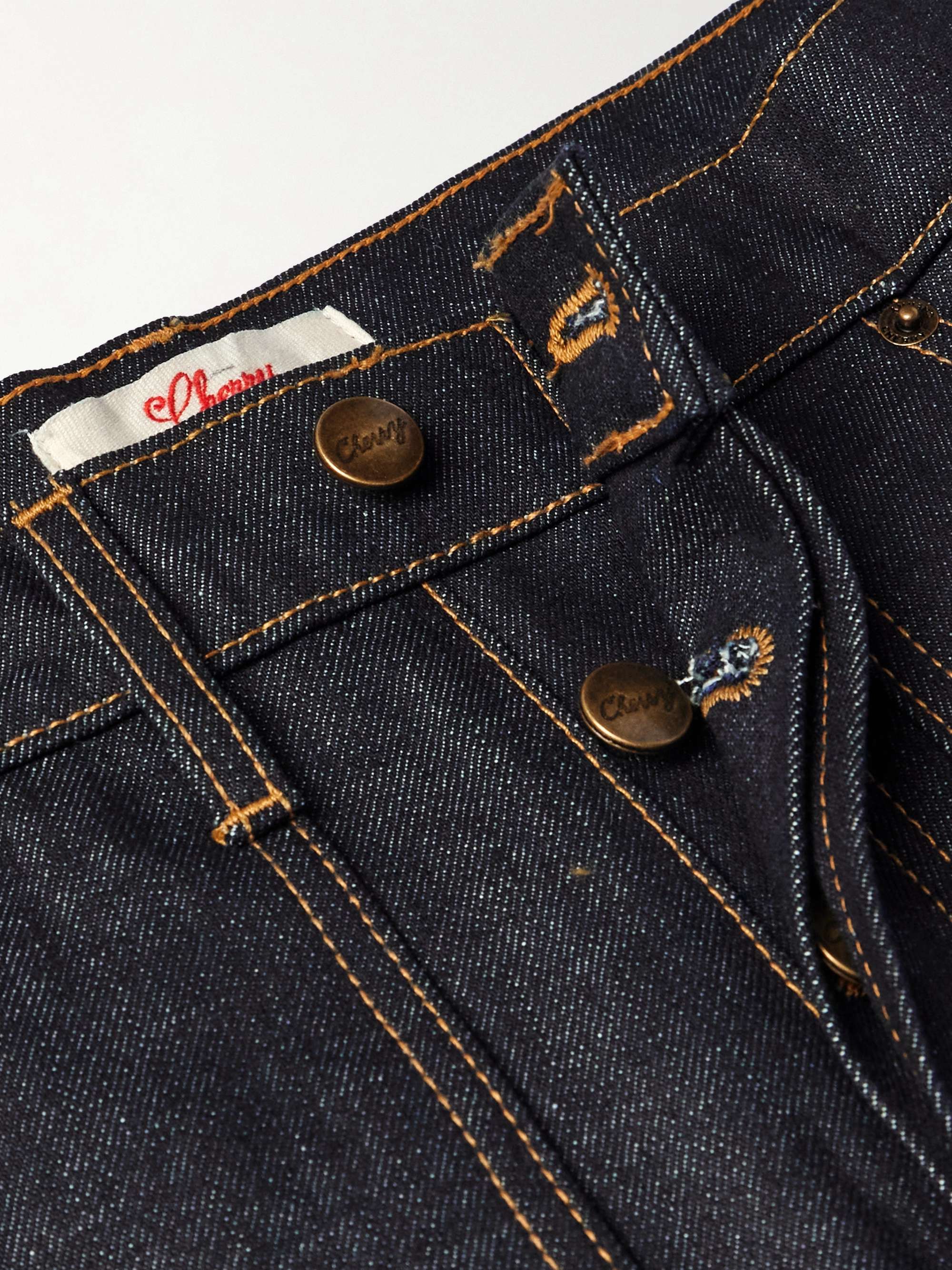 Straight-Leg Panelled Indigo-Dyed Jeans view