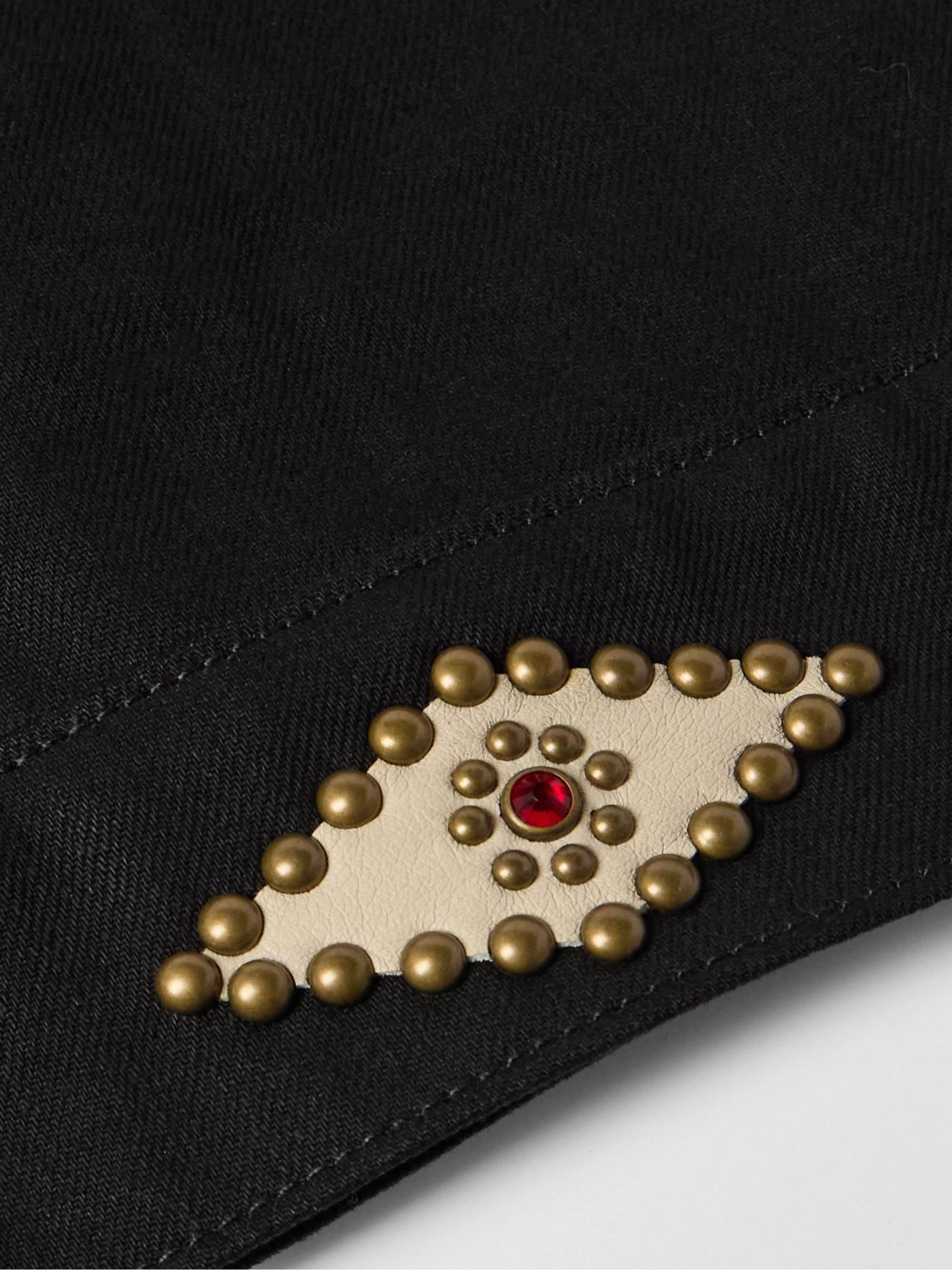 Cotton-Blend Corduroy-Trimmed Embellished Denim Jacket view