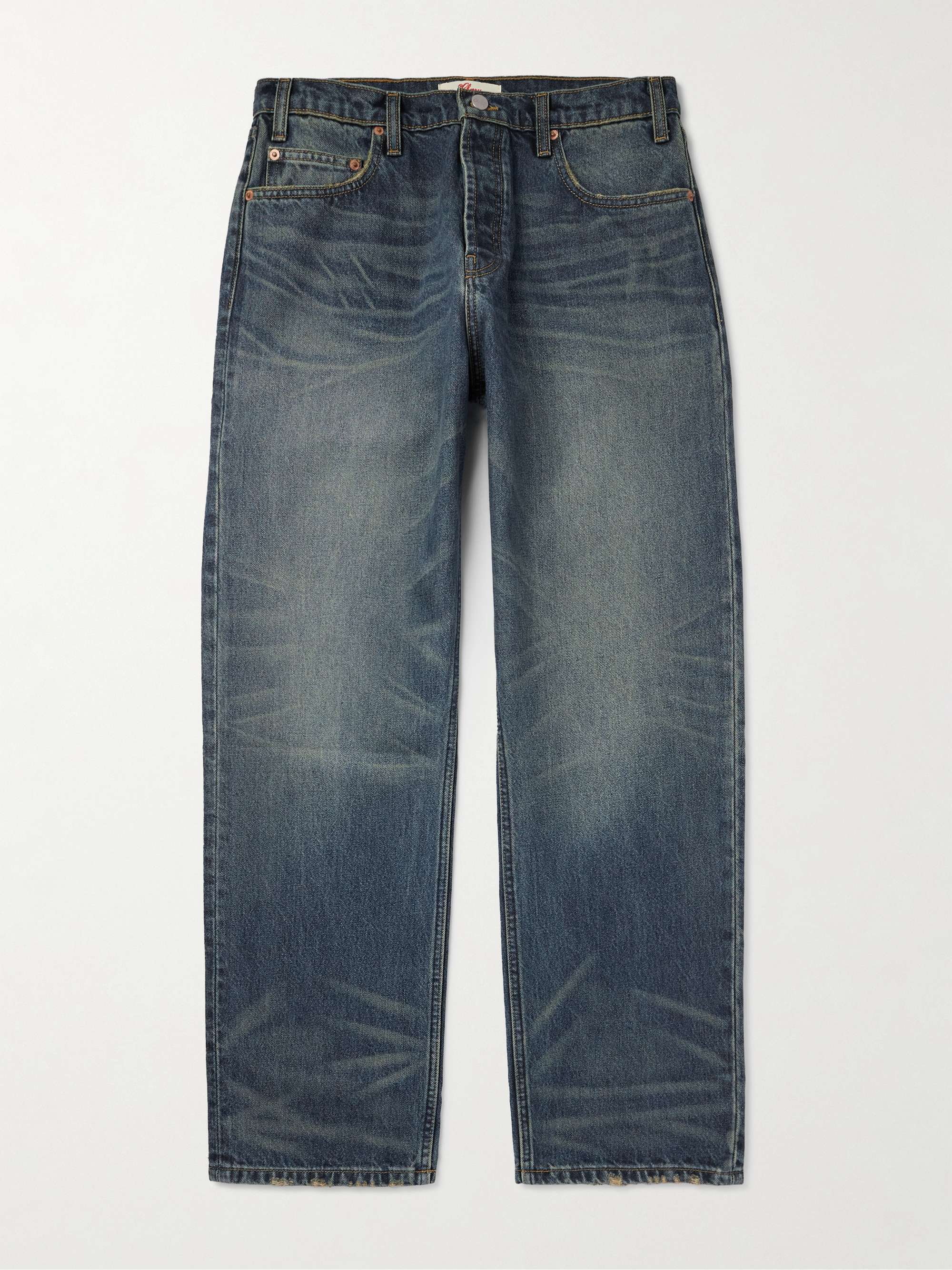 Wide-Leg Distressed Jeans view