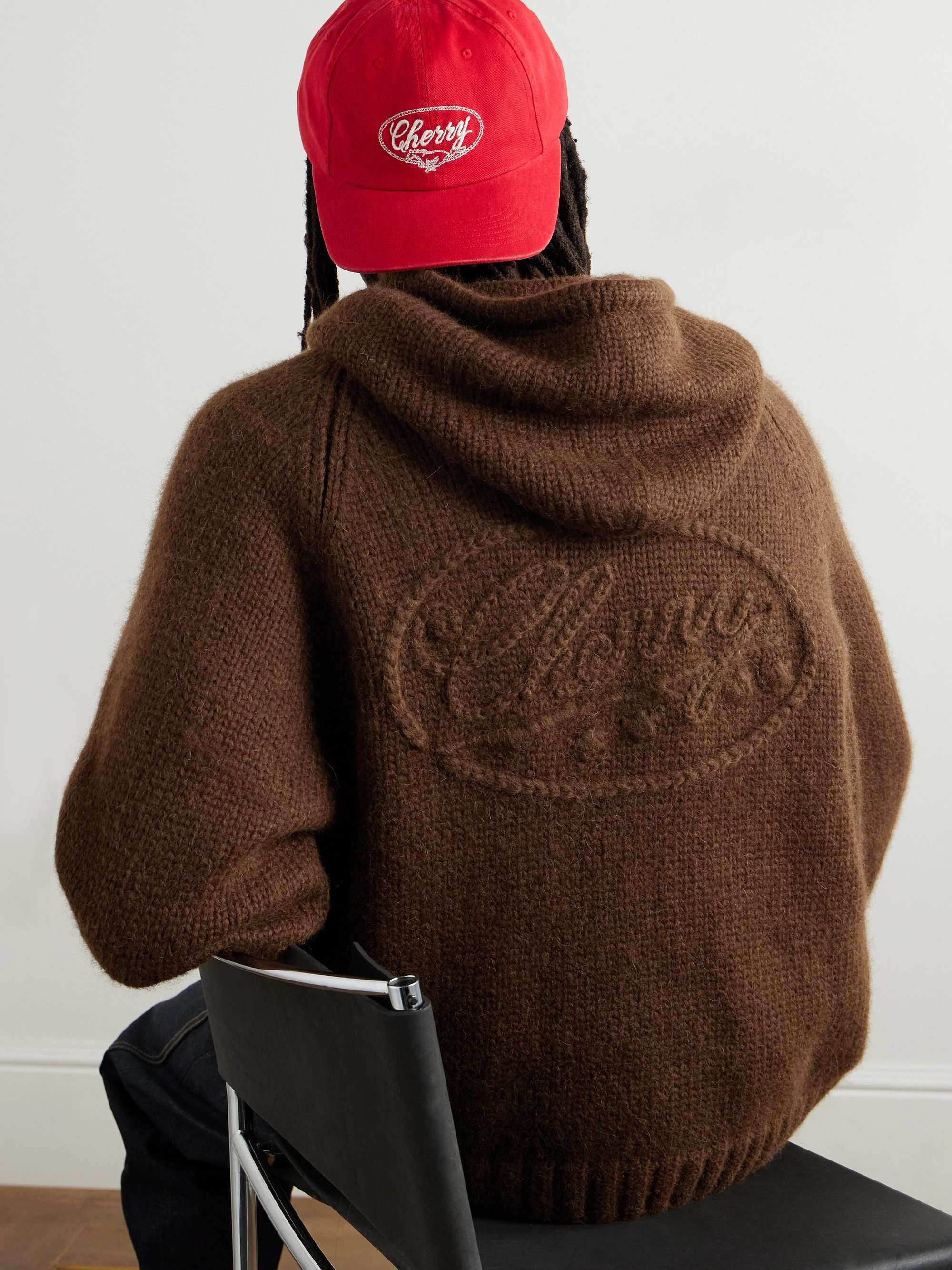 Logo-Embroidered Baby Alpaca and Wool-Blend Hoodie view