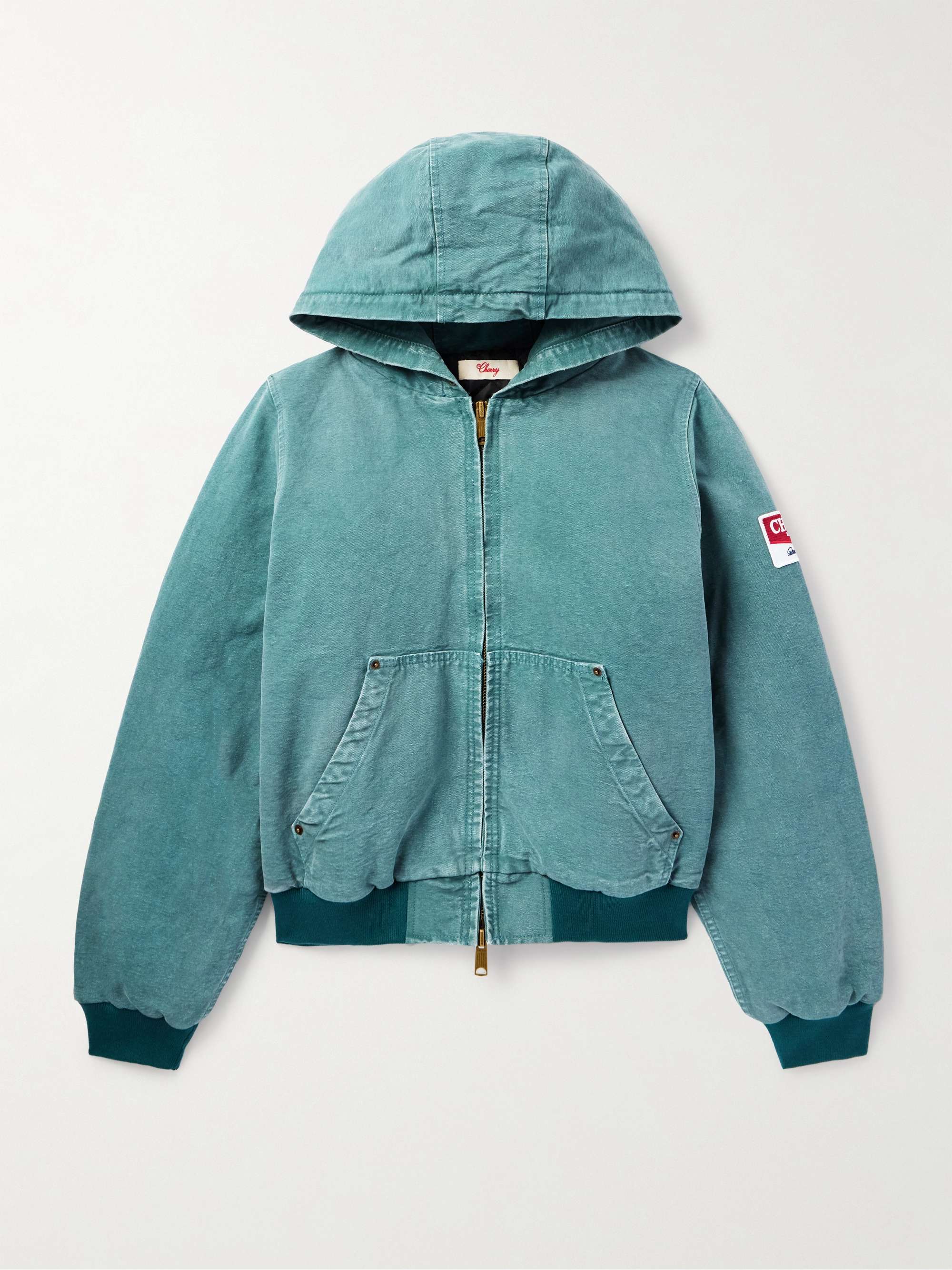 Logo-Appliquéd Cotton-Canvas Hooded Jacket view