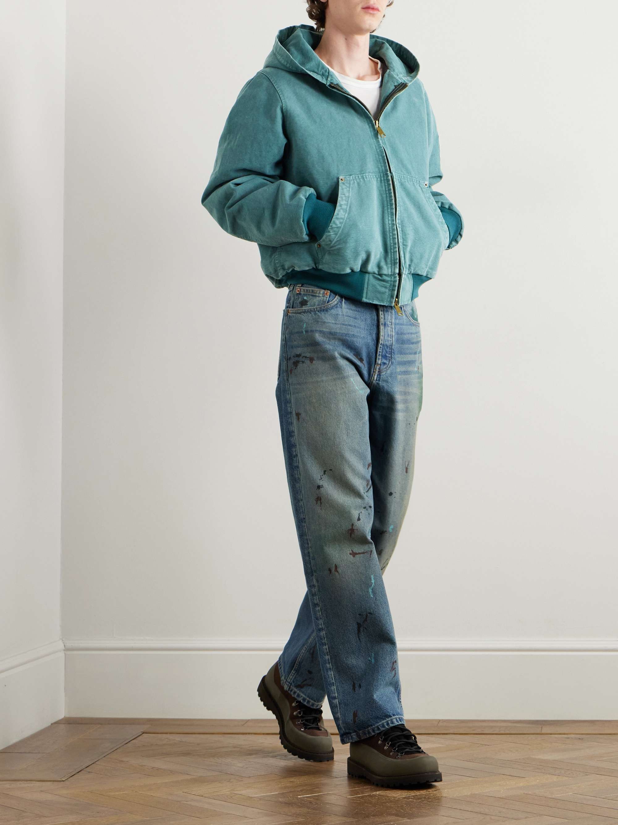 Logo-Appliquéd Cotton-Canvas Hooded Jacket view