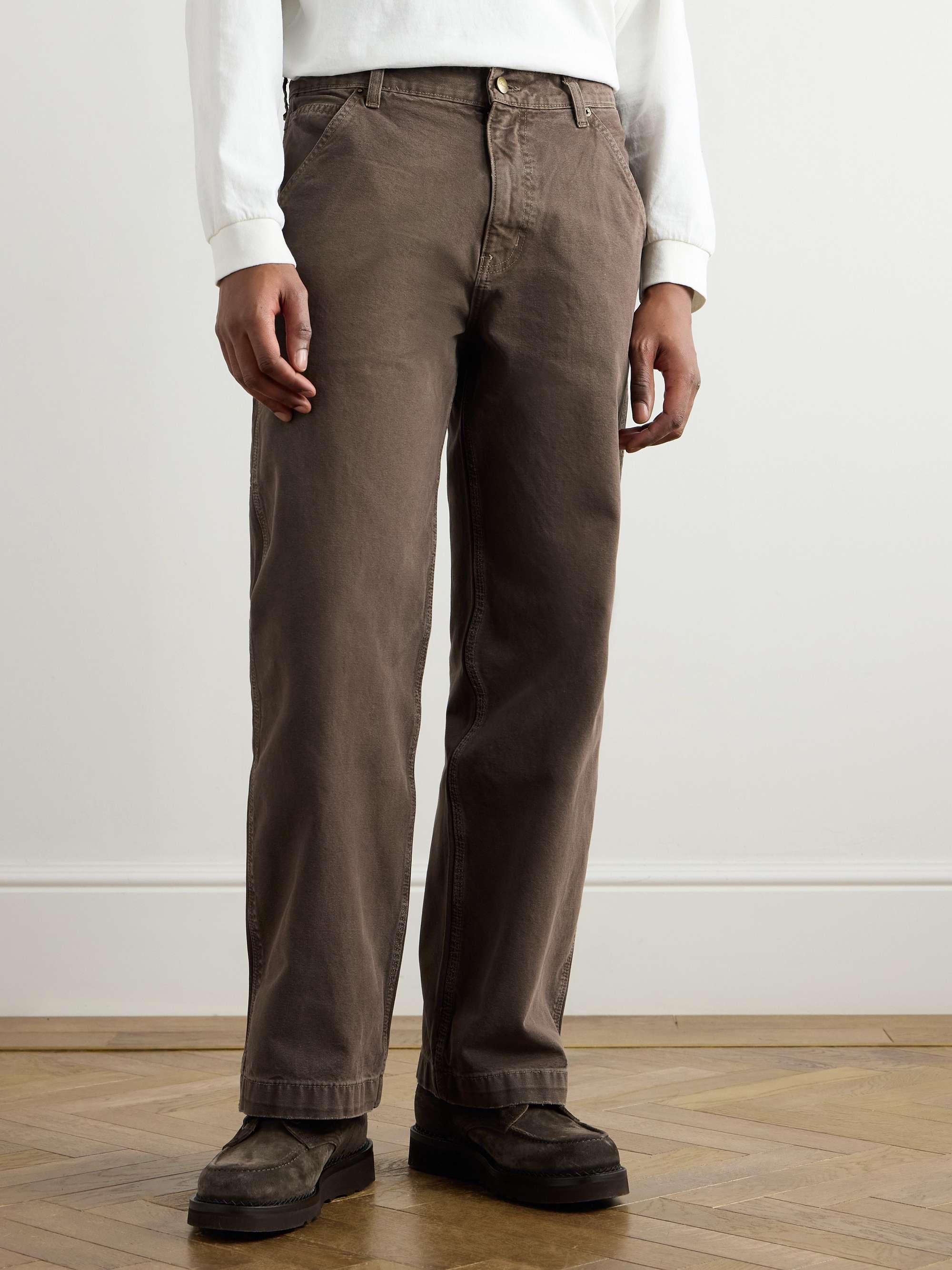 Carpenter Wide-Leg Cotton-Canvas Trousers view