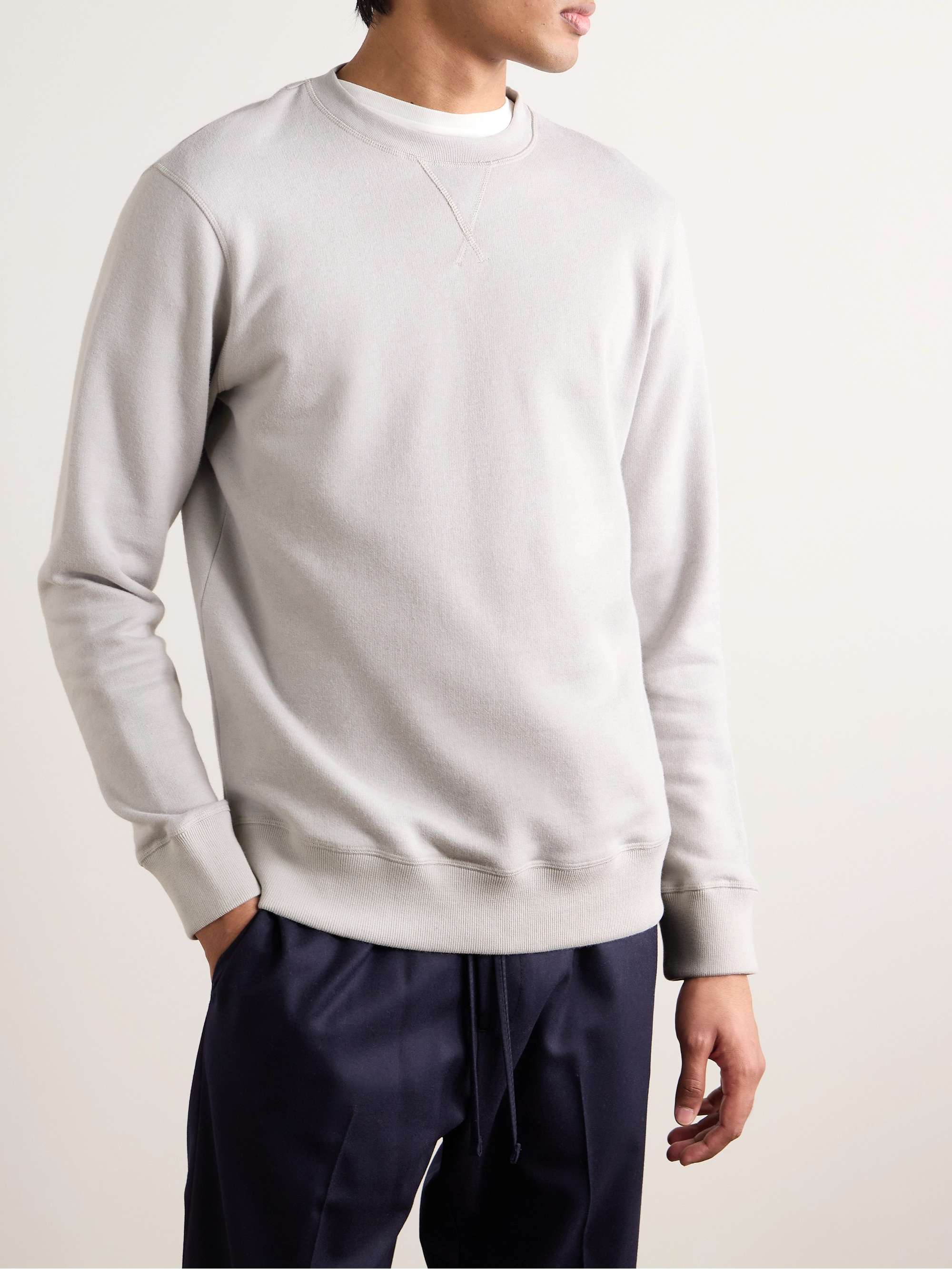 Logo-Embroidered Cotton and Cashmere-Blend Jersey Sweatshirt view