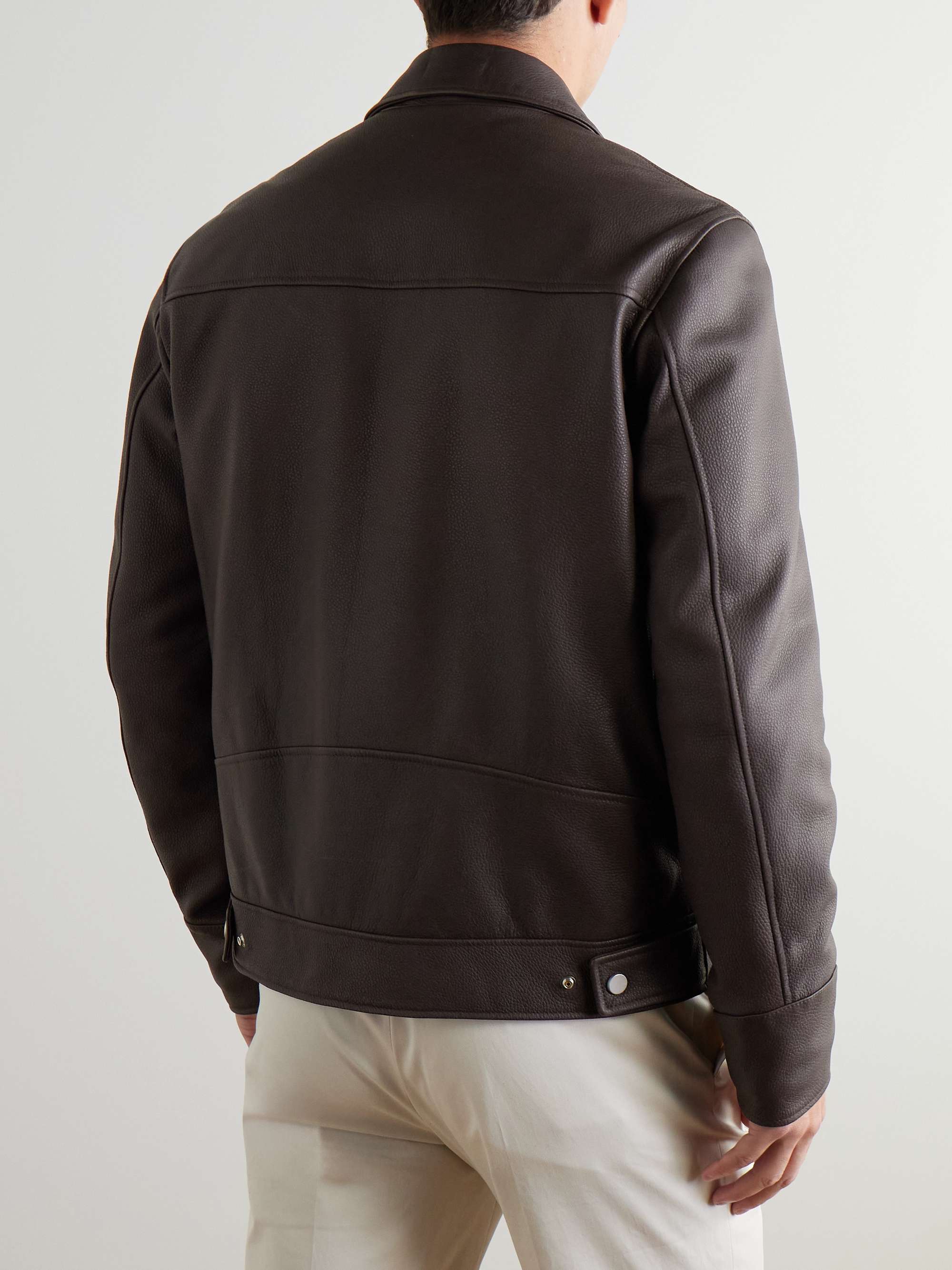Padded Full-Grain Leather Jacket view
