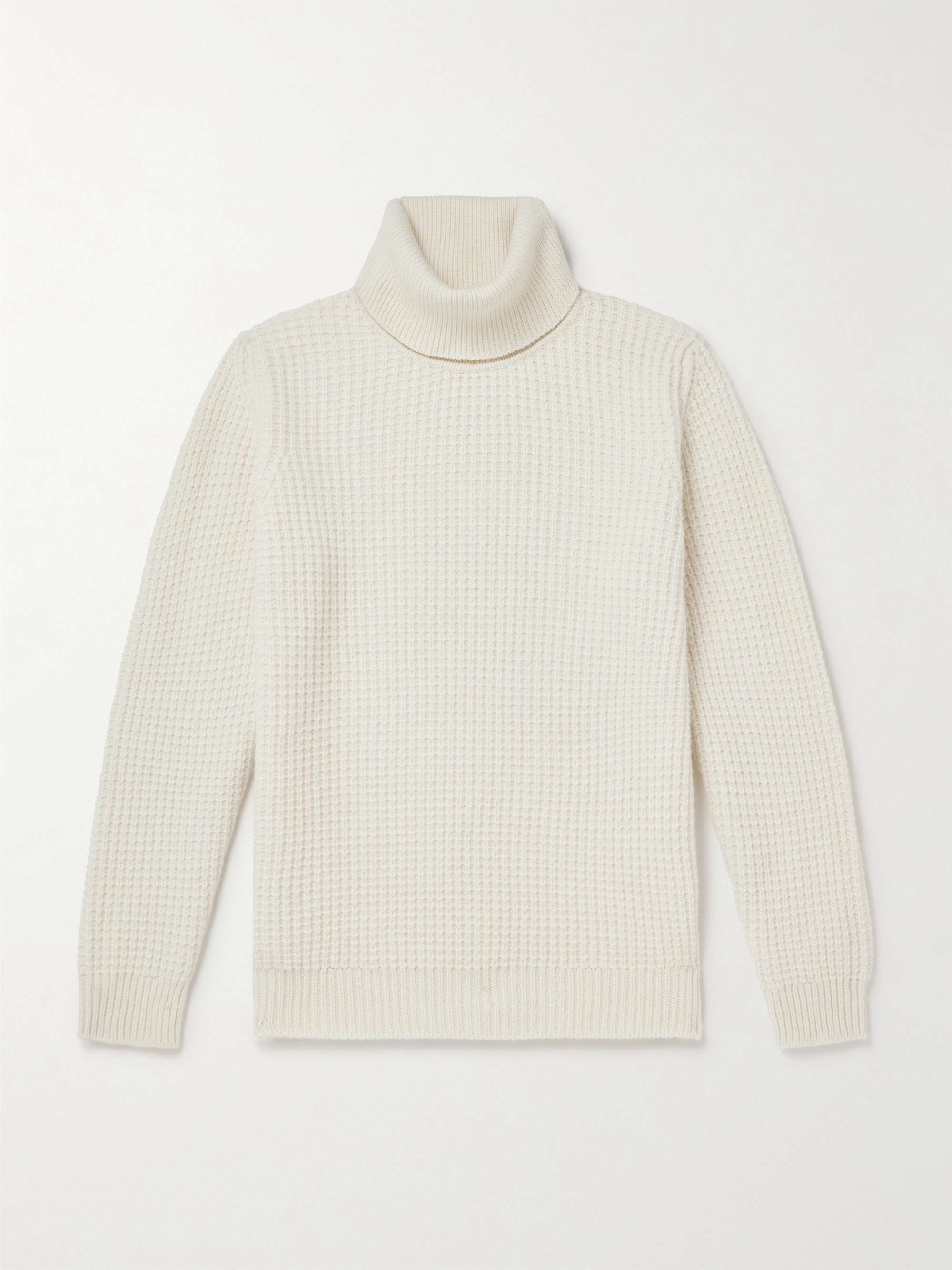 Cliveden Waffle-Knit Wool Rollneck Sweater view