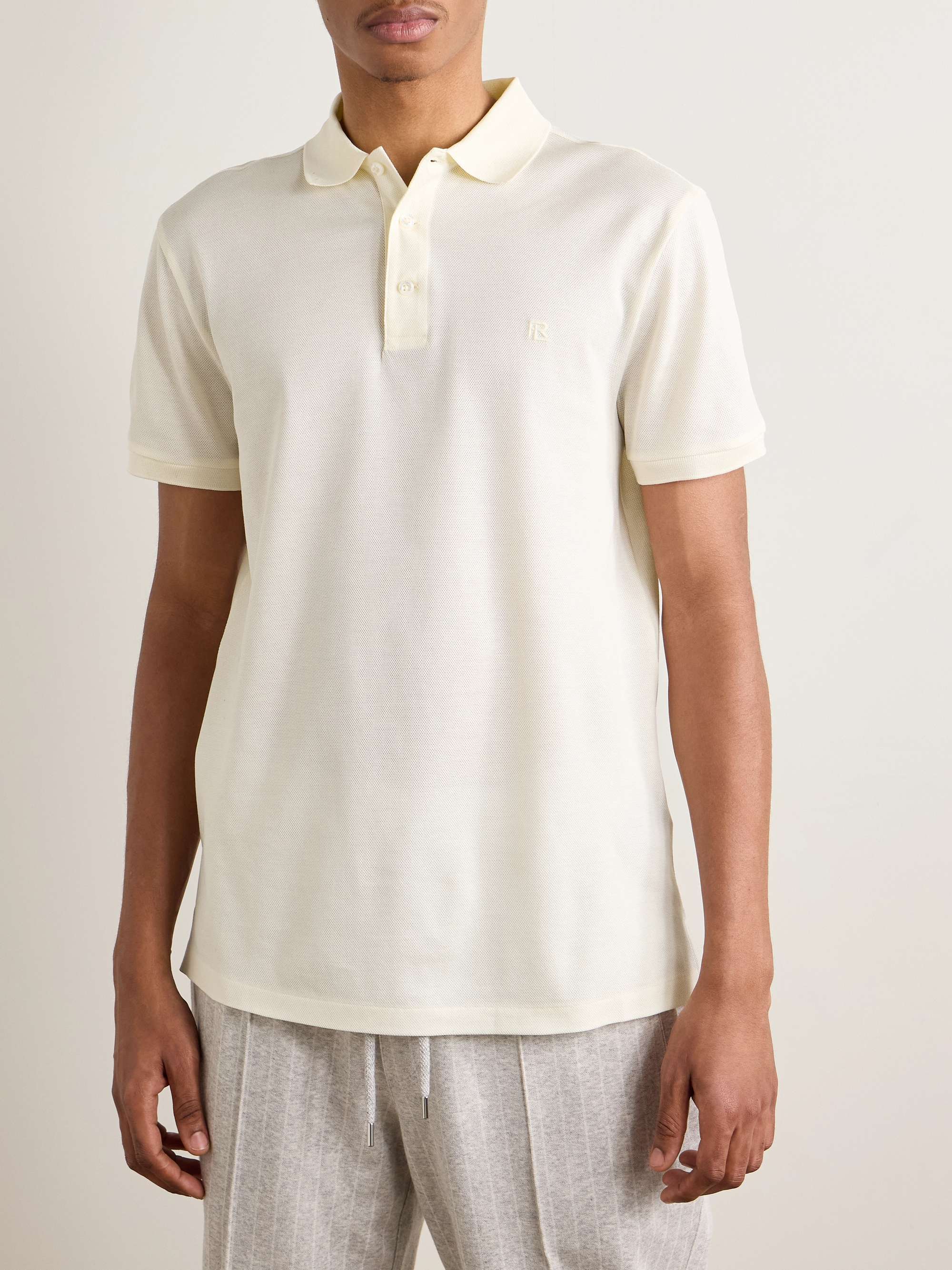 Logo-Embroidered Cotton-Piqué Polo Shirt view