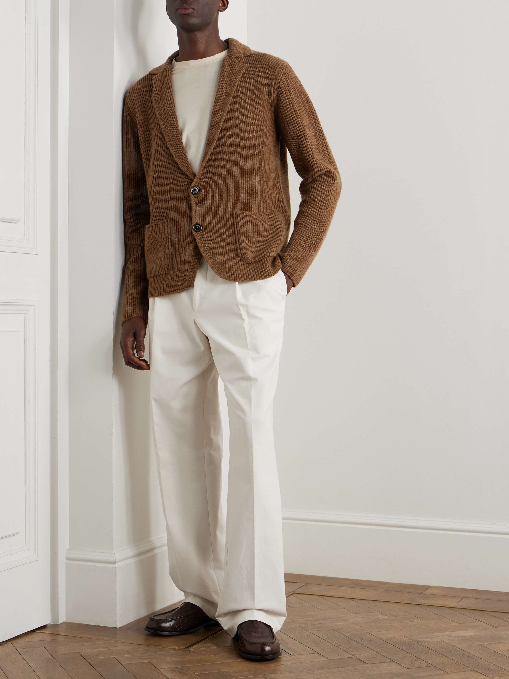 Ribbed-Knit Cashmere Cardigan view