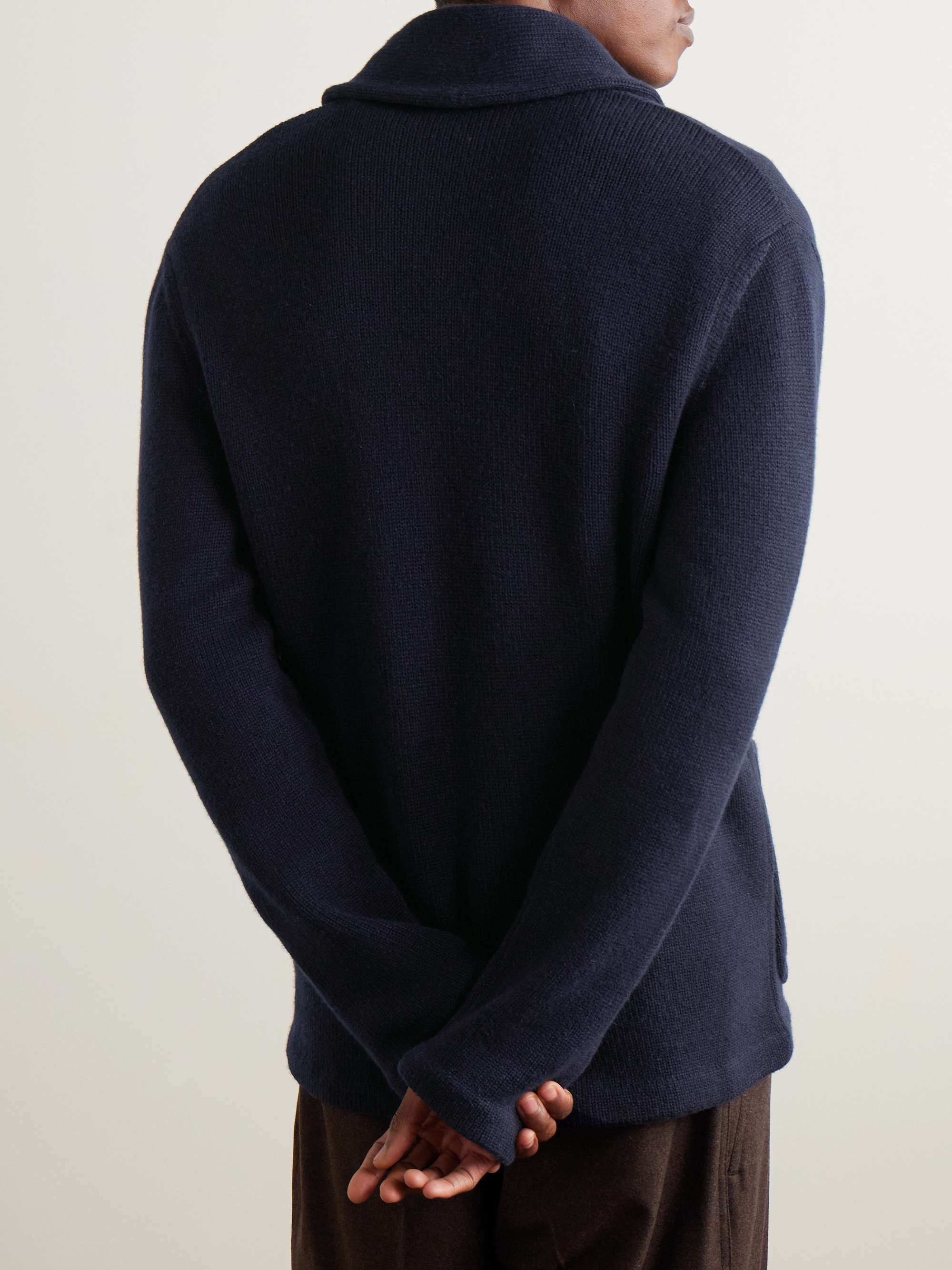 Double-Breasted Shawl-Collar Cashmere Cardigan view