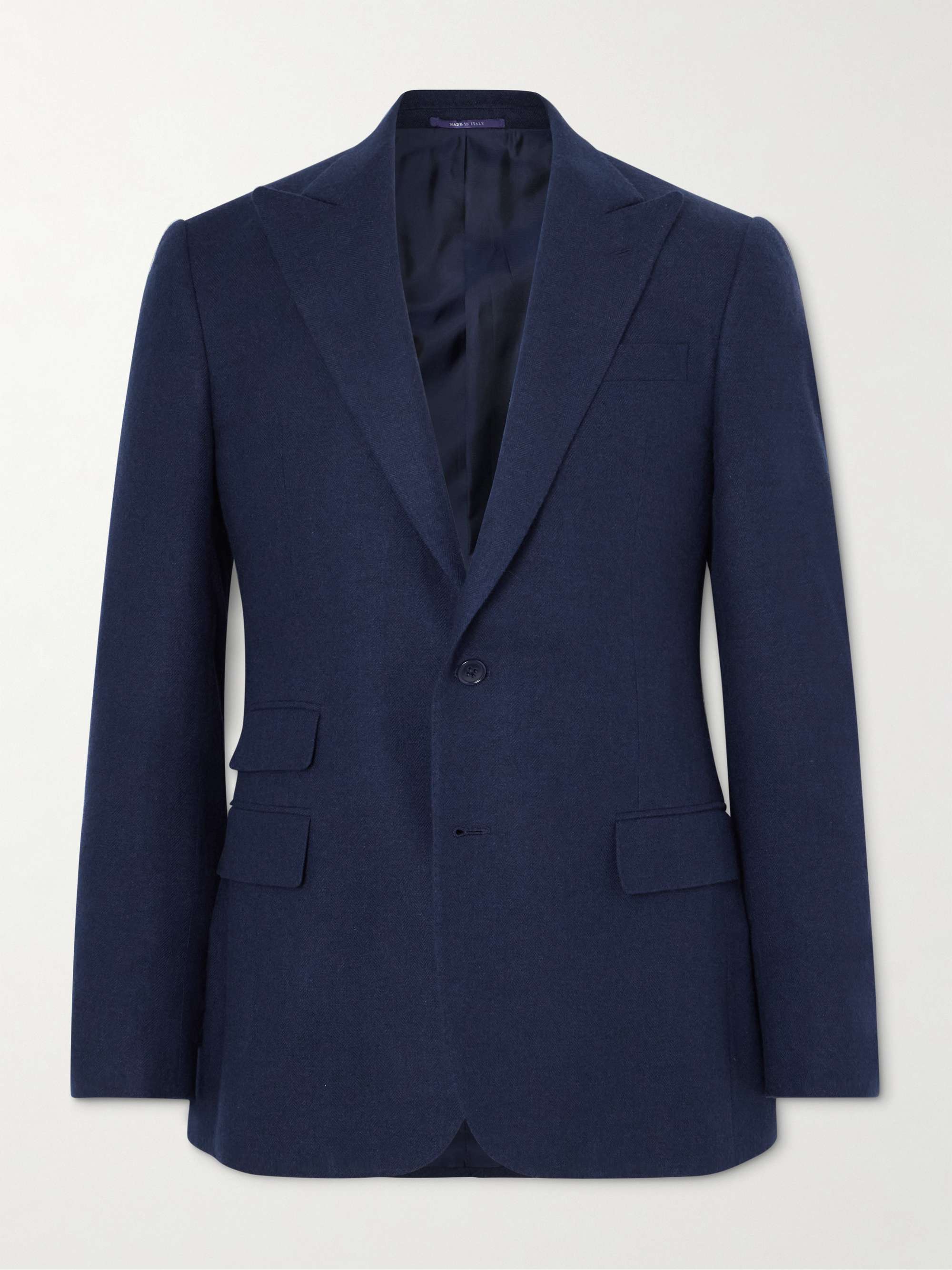 Kent Slim-Fit Herringbone Wool, Silk and Cashmere-Blend Suit Jacket view