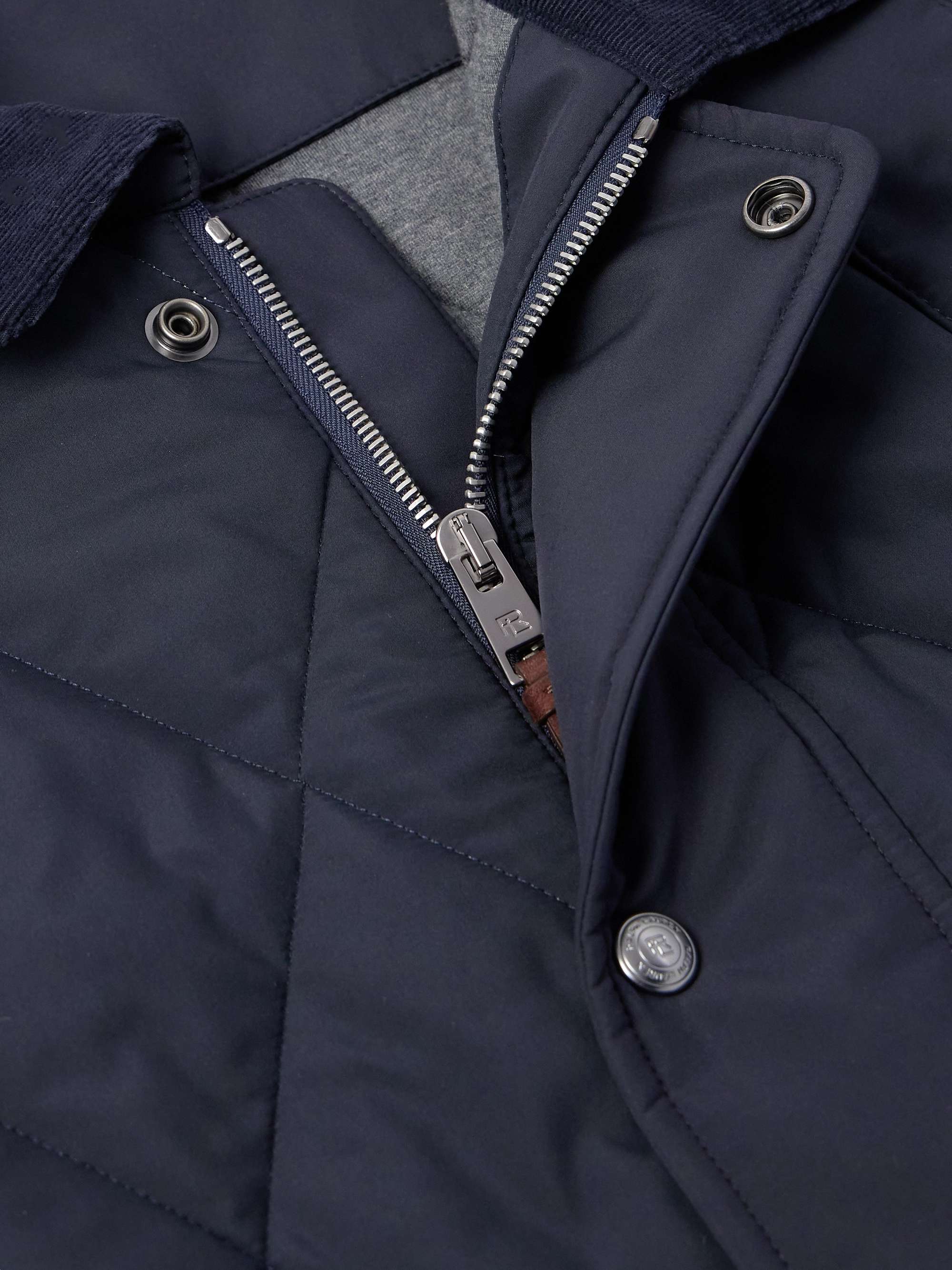 Carleton Corduroy and Suede-Trimmed Quilted Shell Down Jacket view