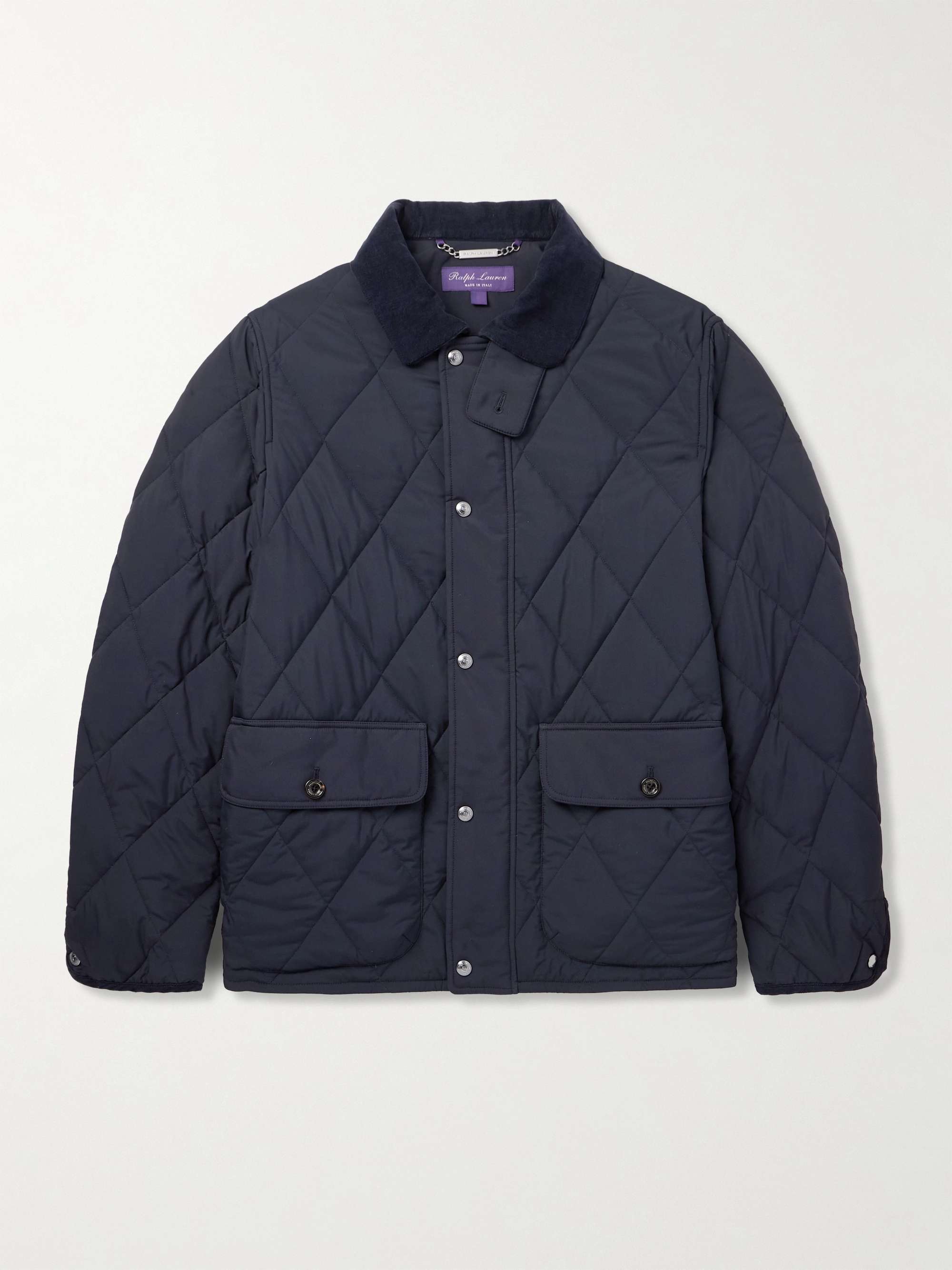 Carleton Corduroy and Suede-Trimmed Quilted Shell Down Jacket view
