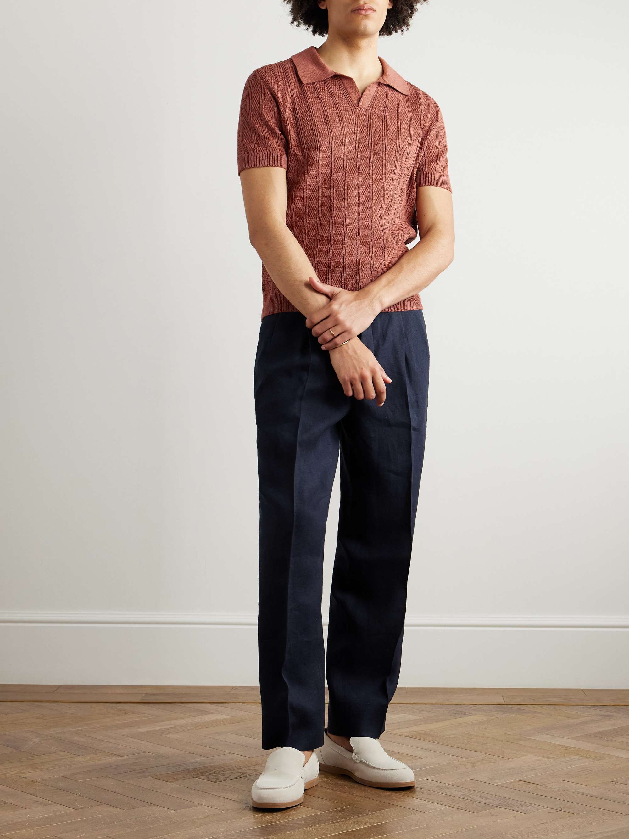 Fabien Linen and Cotton-Blend Polo Shirt view