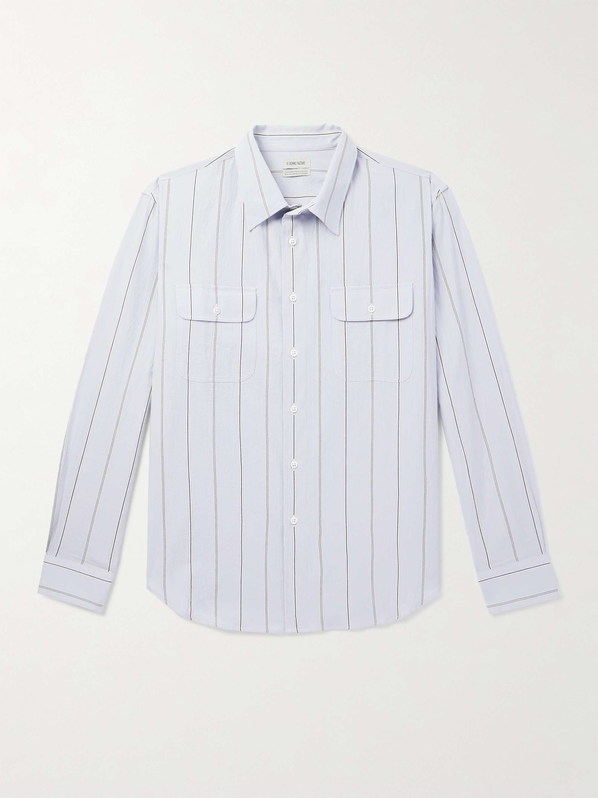 Artist Striped Organic Cotton-Poplin Shirt view