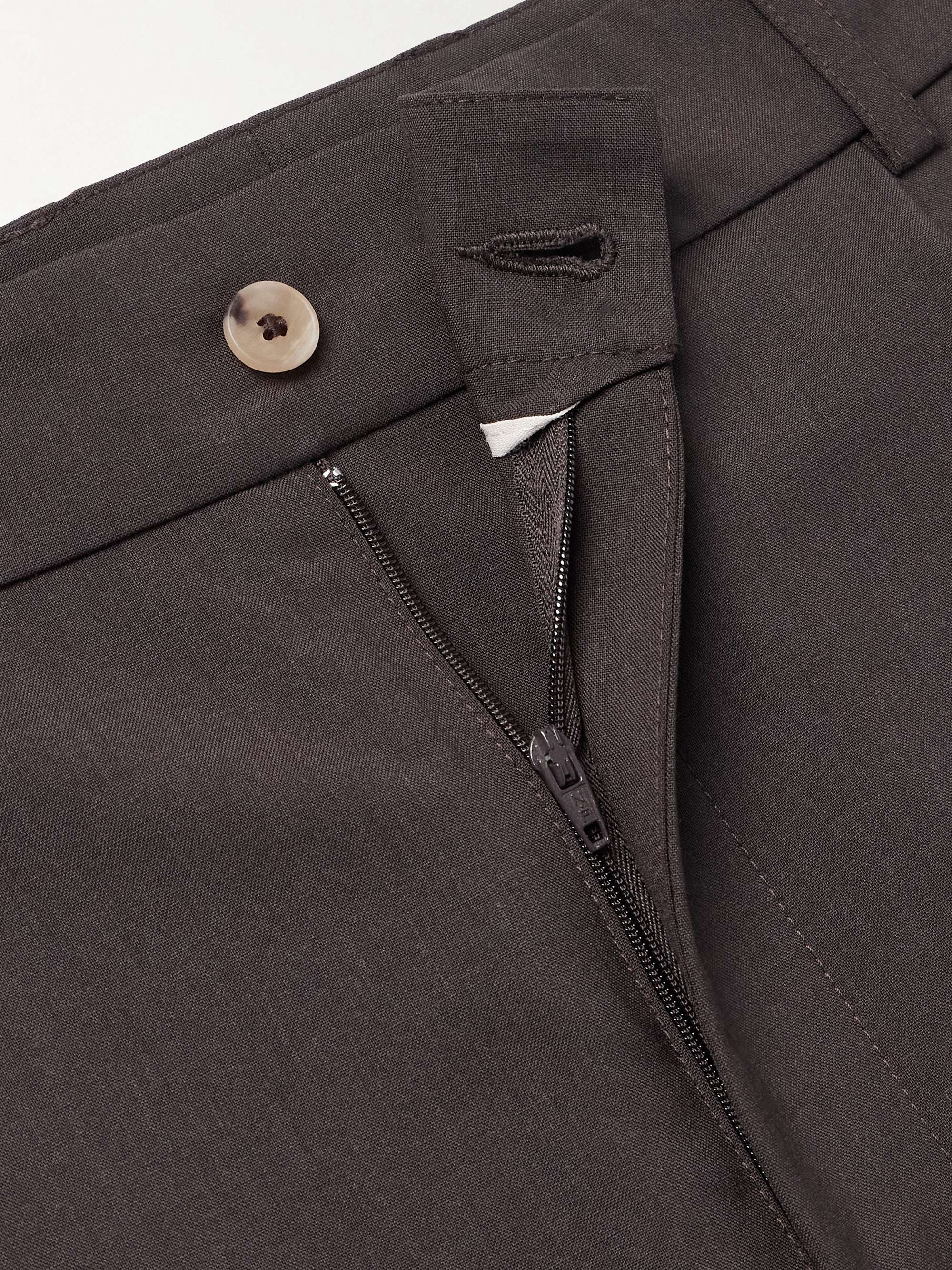 Wide-Leg Pleated Super 130s Wool Trousers view