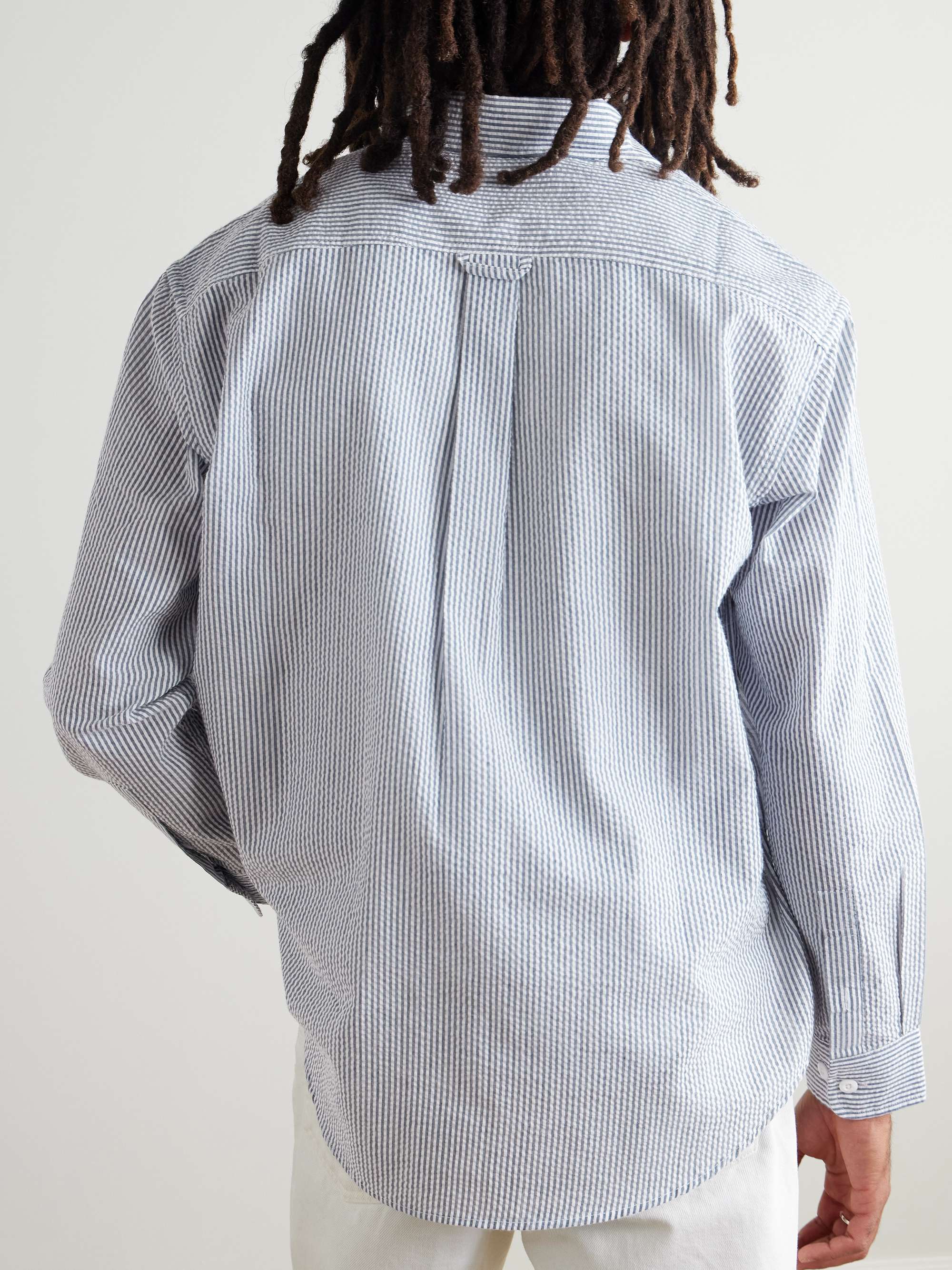 OG Oversized Striped Cotton-Blend Seersucker Shirt view