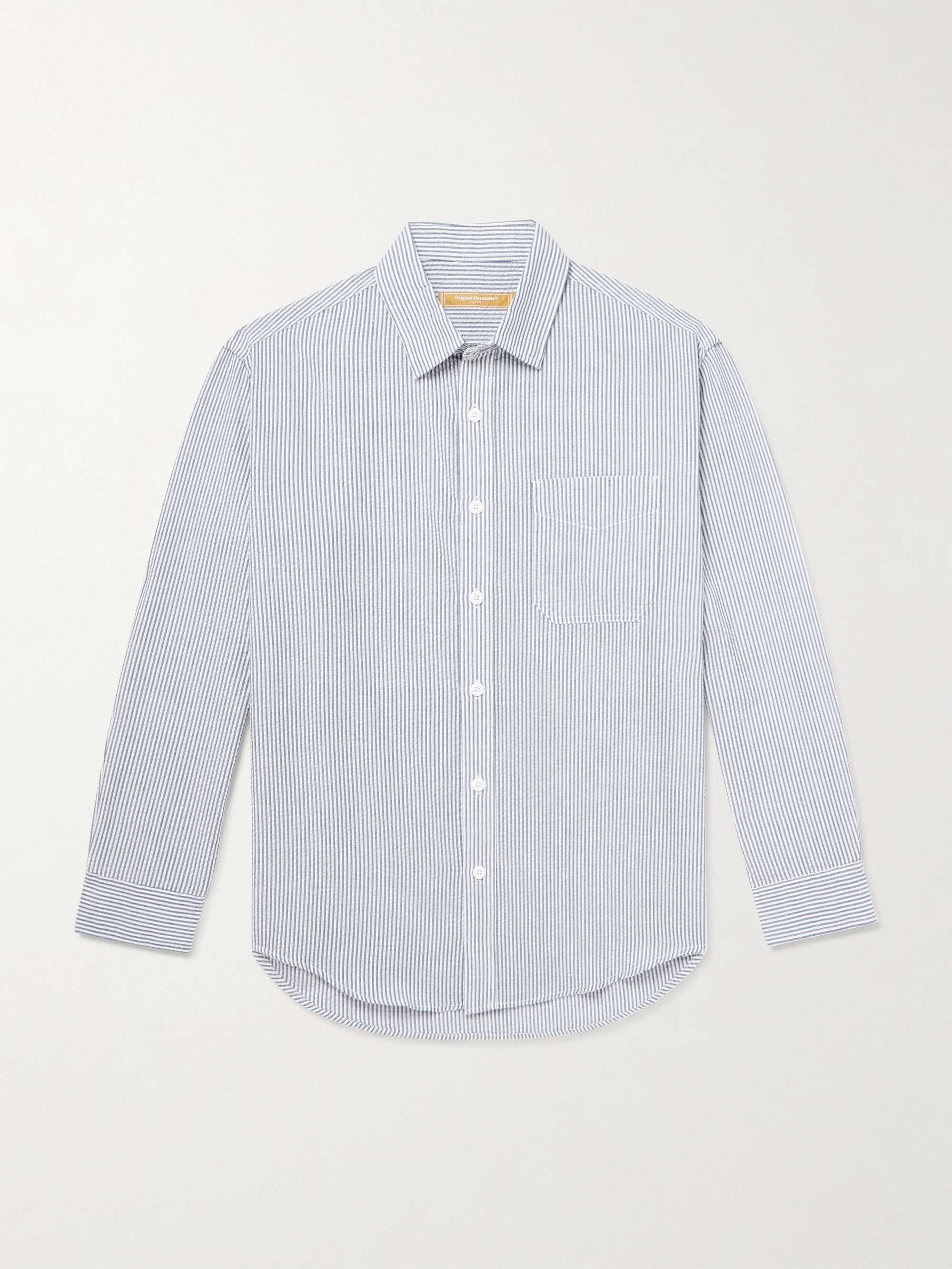 OG Oversized Striped Cotton-Blend Seersucker Shirt view