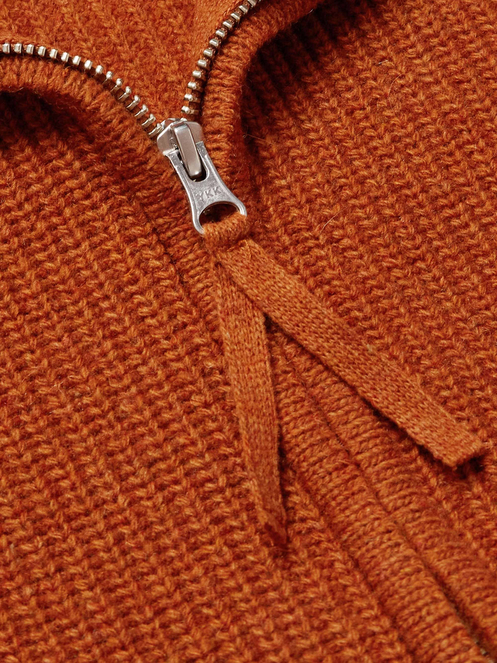 Deck Ribbed Wool-Blend Zip-Up Cardigan view