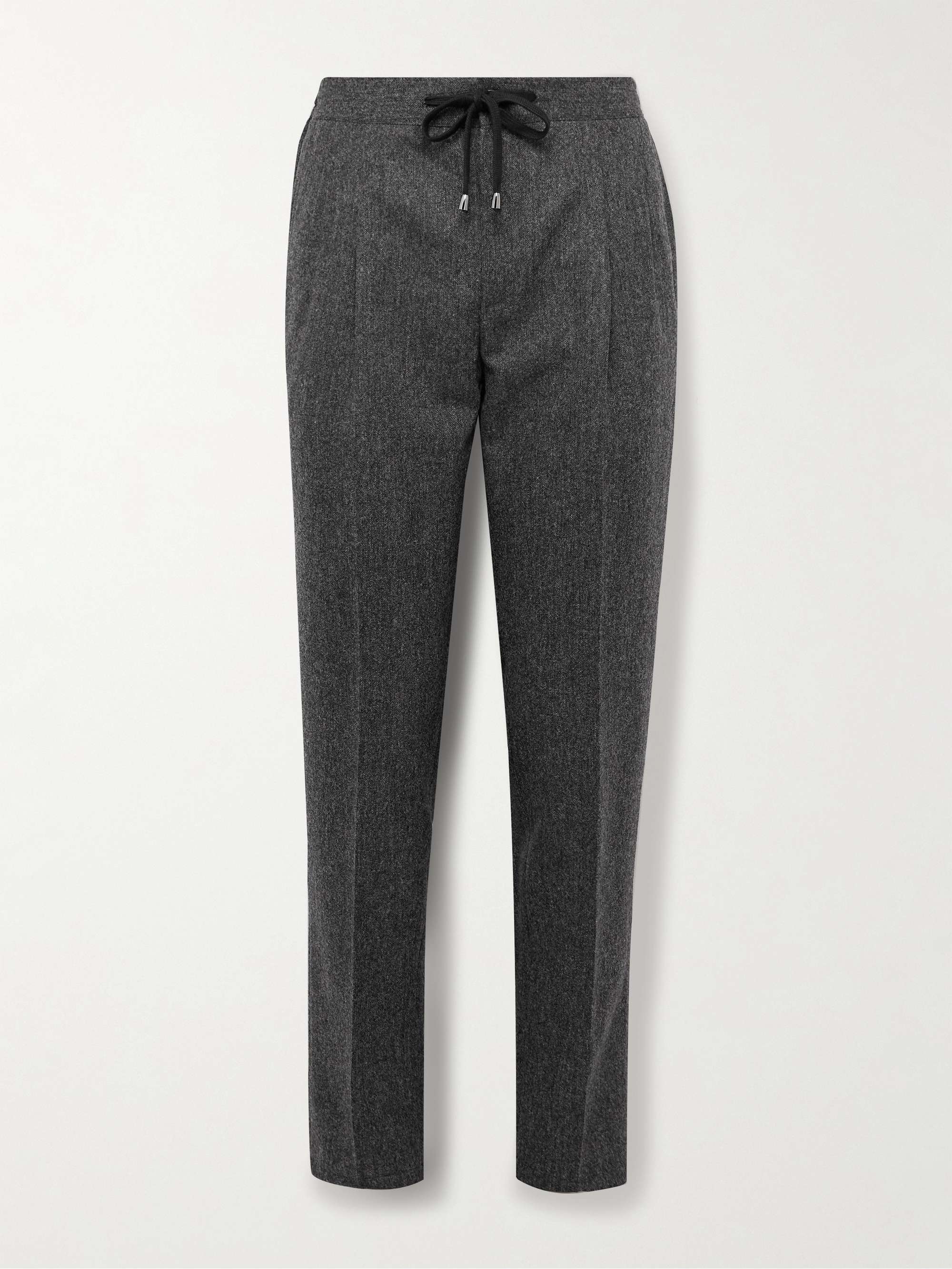 Tapered Wool-Blend Drawstring Trousers view