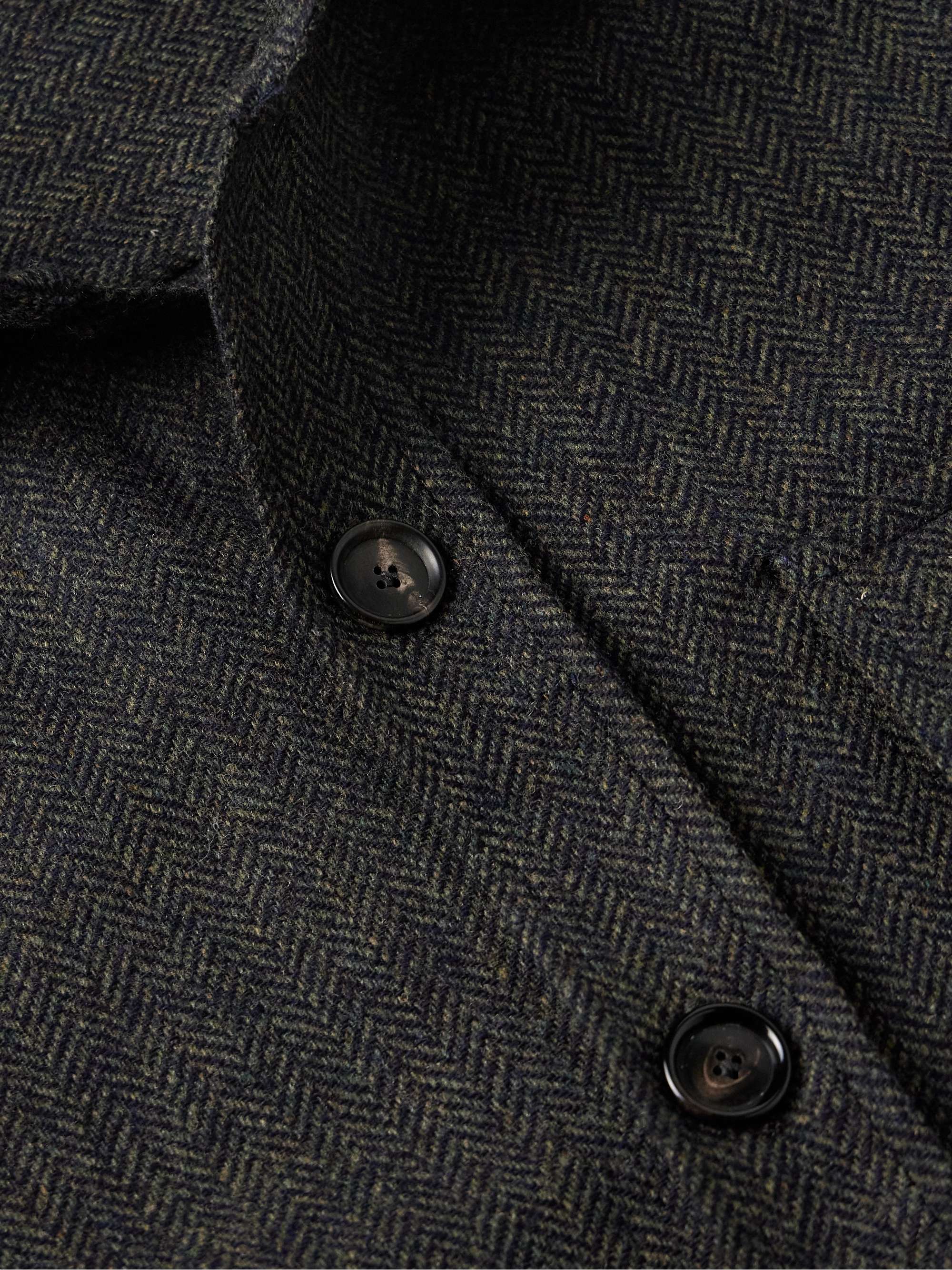 Herringbone Wool and Cashmere-Blend Jacket view