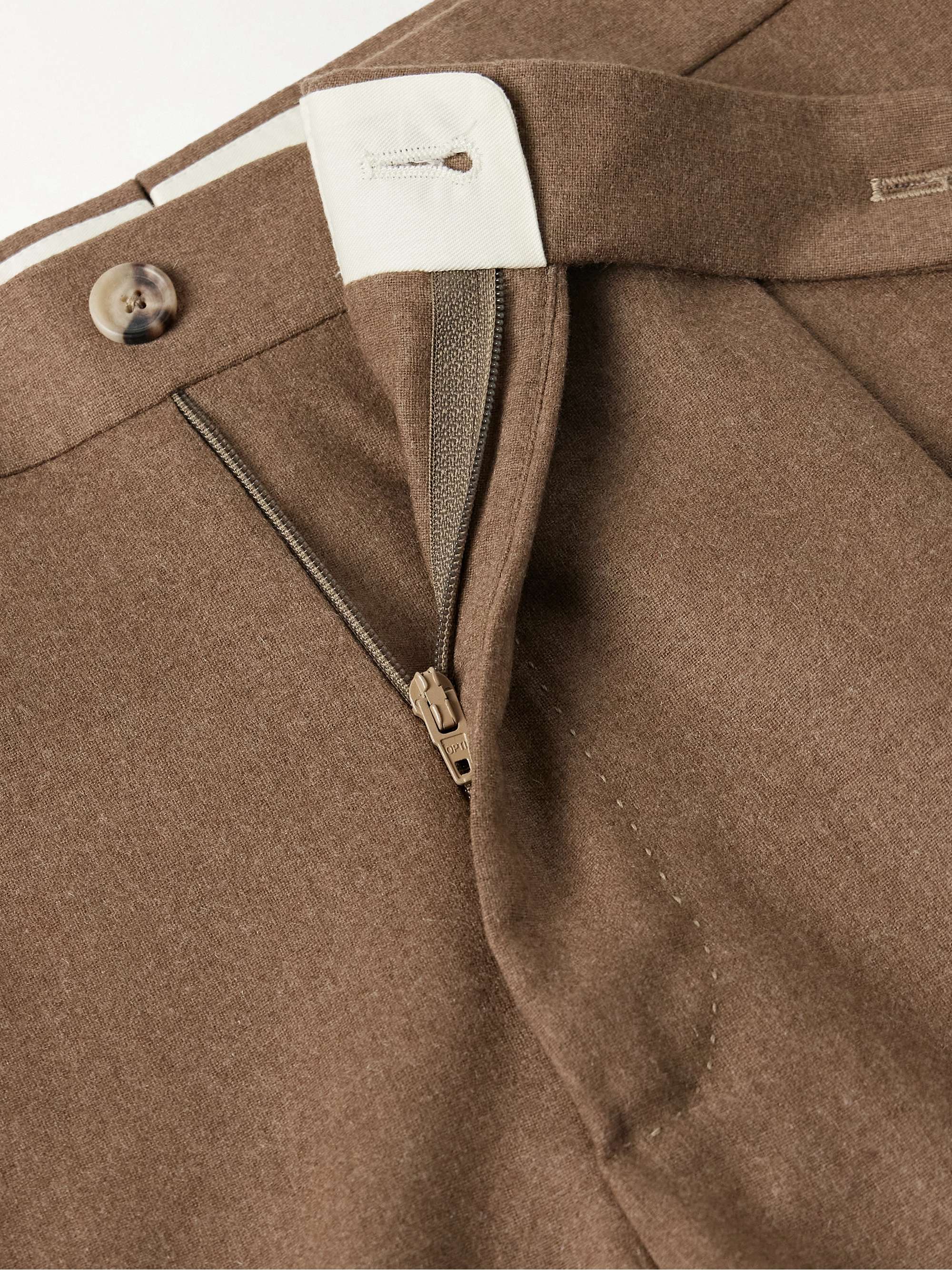 Slim-Fit Pleated Wool-Blend Suit Trousers view