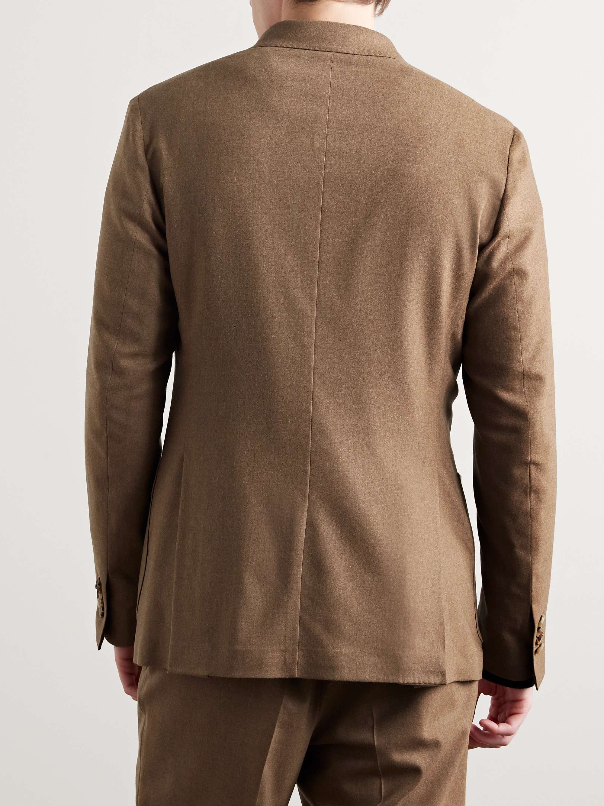 Unstructured Double-Breasted Wool-Blend Suit Jacket view
