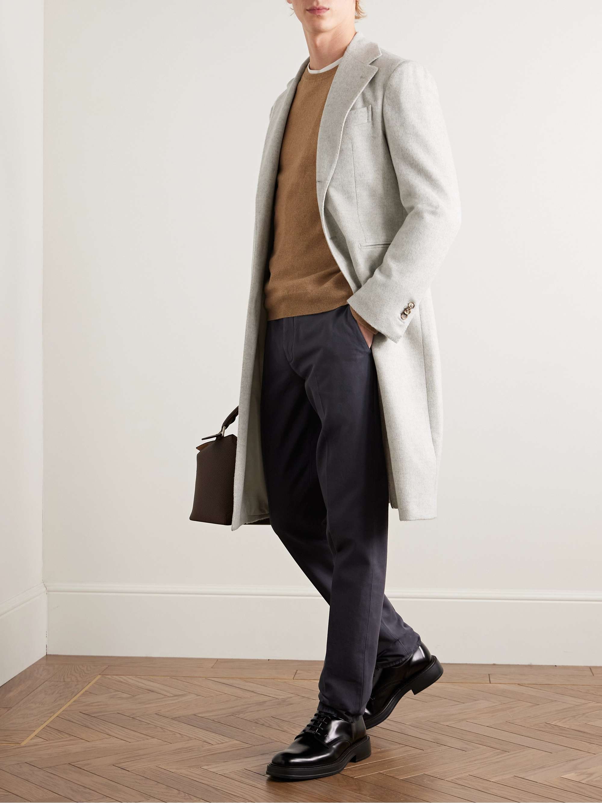 Herringbone Virgin Wool and Cashmere-Blend Overcoat view