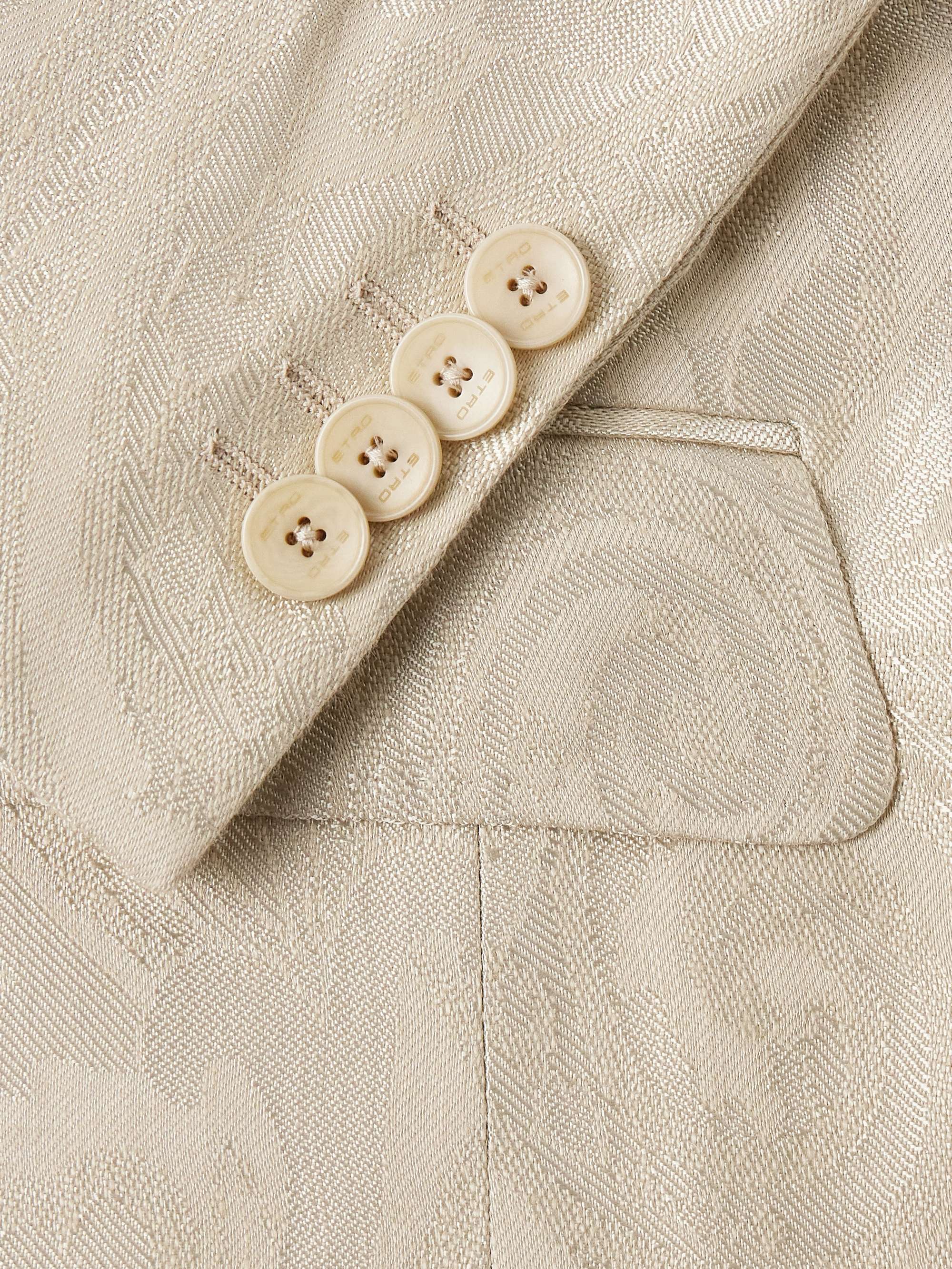 Paisley-Jacquard Linen-Blend Suit Jacket view