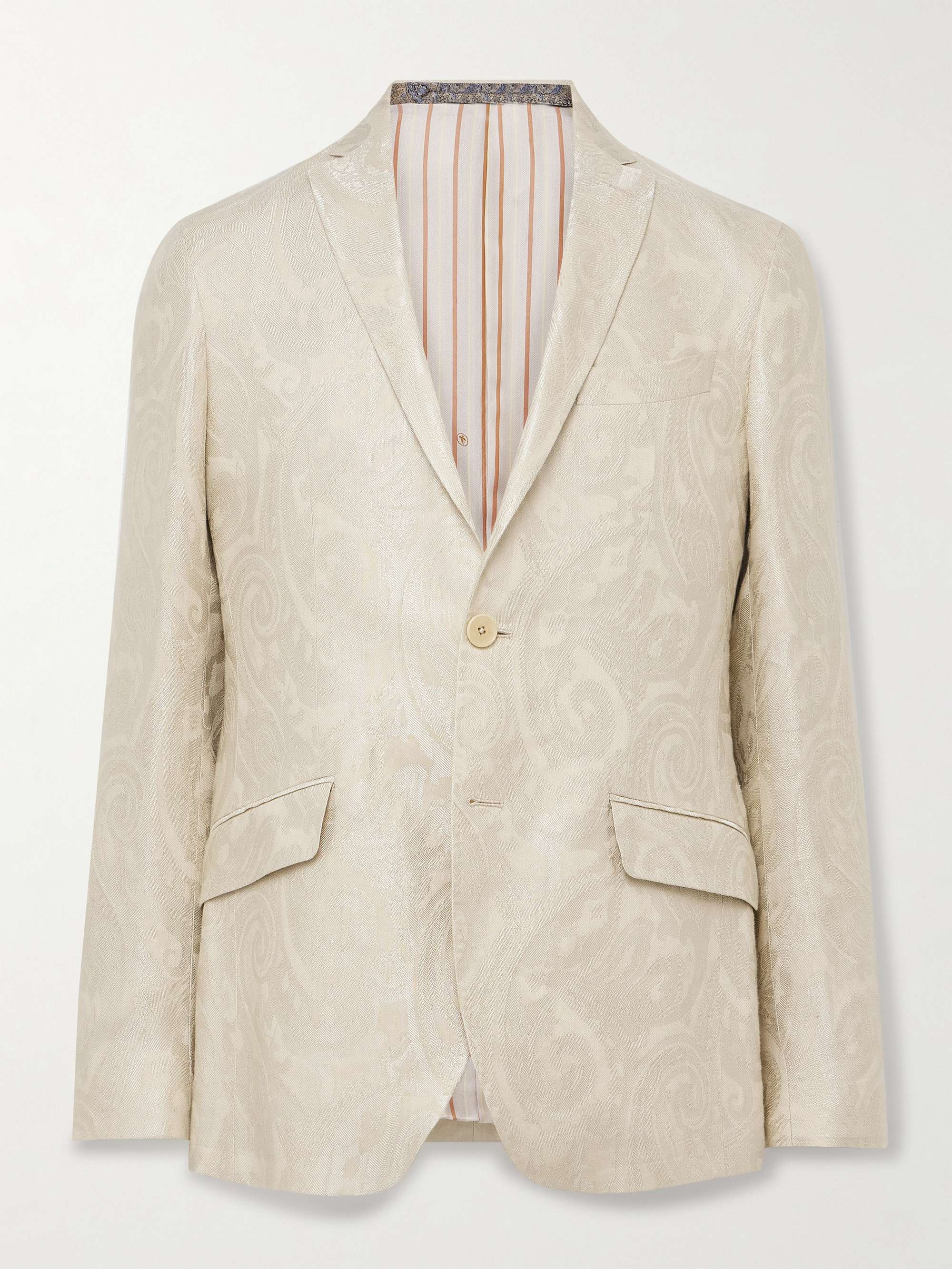 Paisley-Jacquard Linen-Blend Suit Jacket view