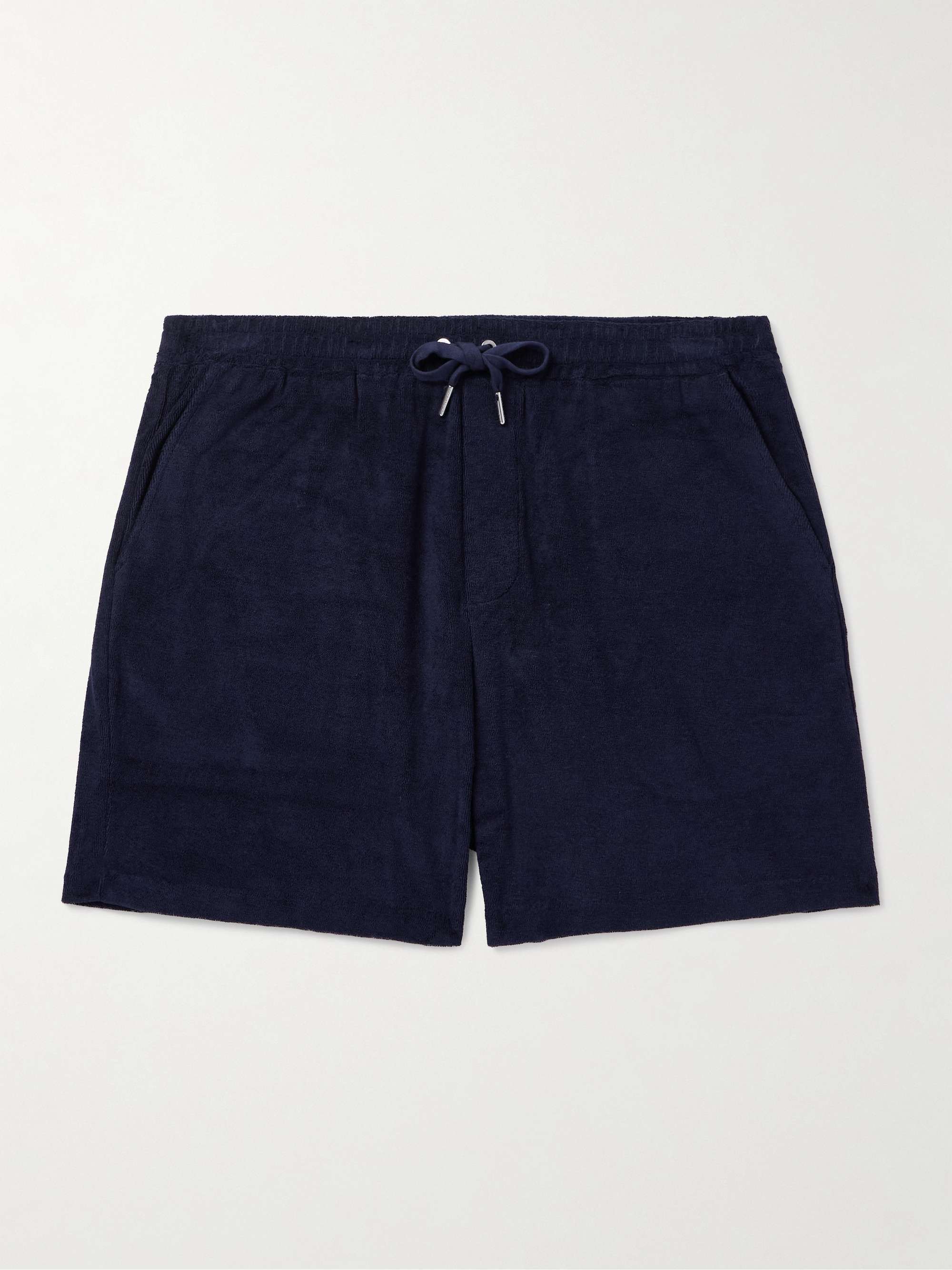 Riviera Straight-Leg Cotton and Modal-Blend Terry Drawstring Shorts view