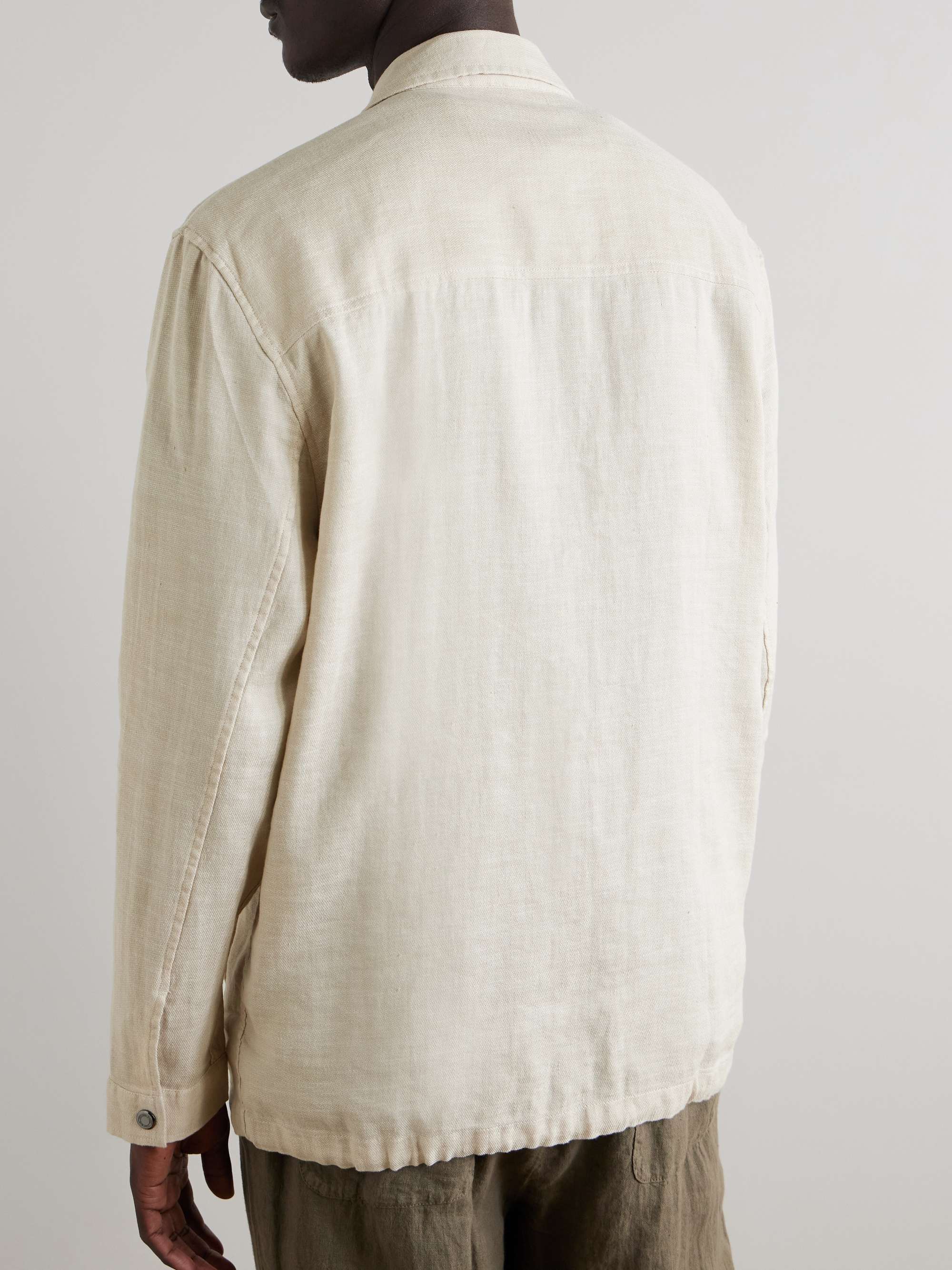 Diego Linen and Cotton-Blend Coach Jacket view