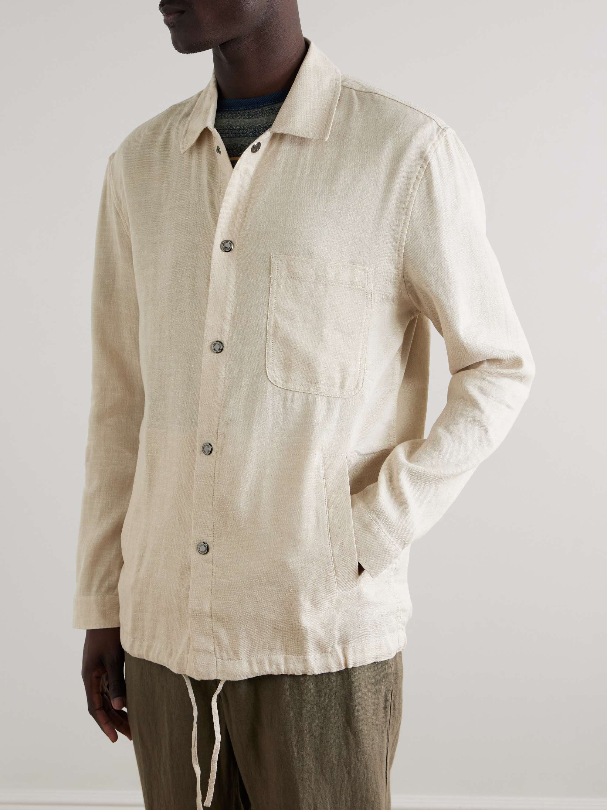 Diego Linen and Cotton-Blend Coach Jacket view