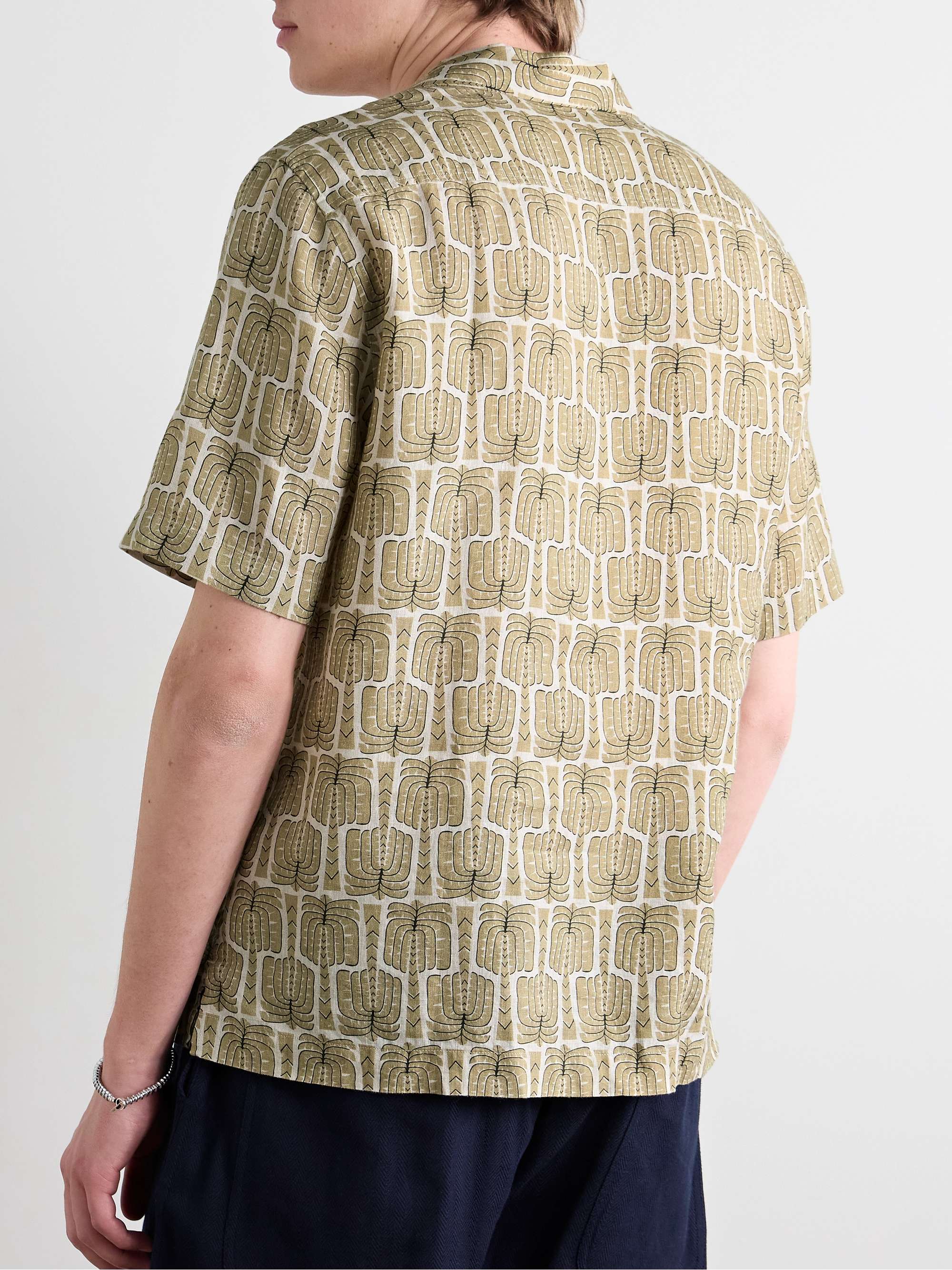 Roberto Palmeira Camp-Collar Printed Linen Shirt view