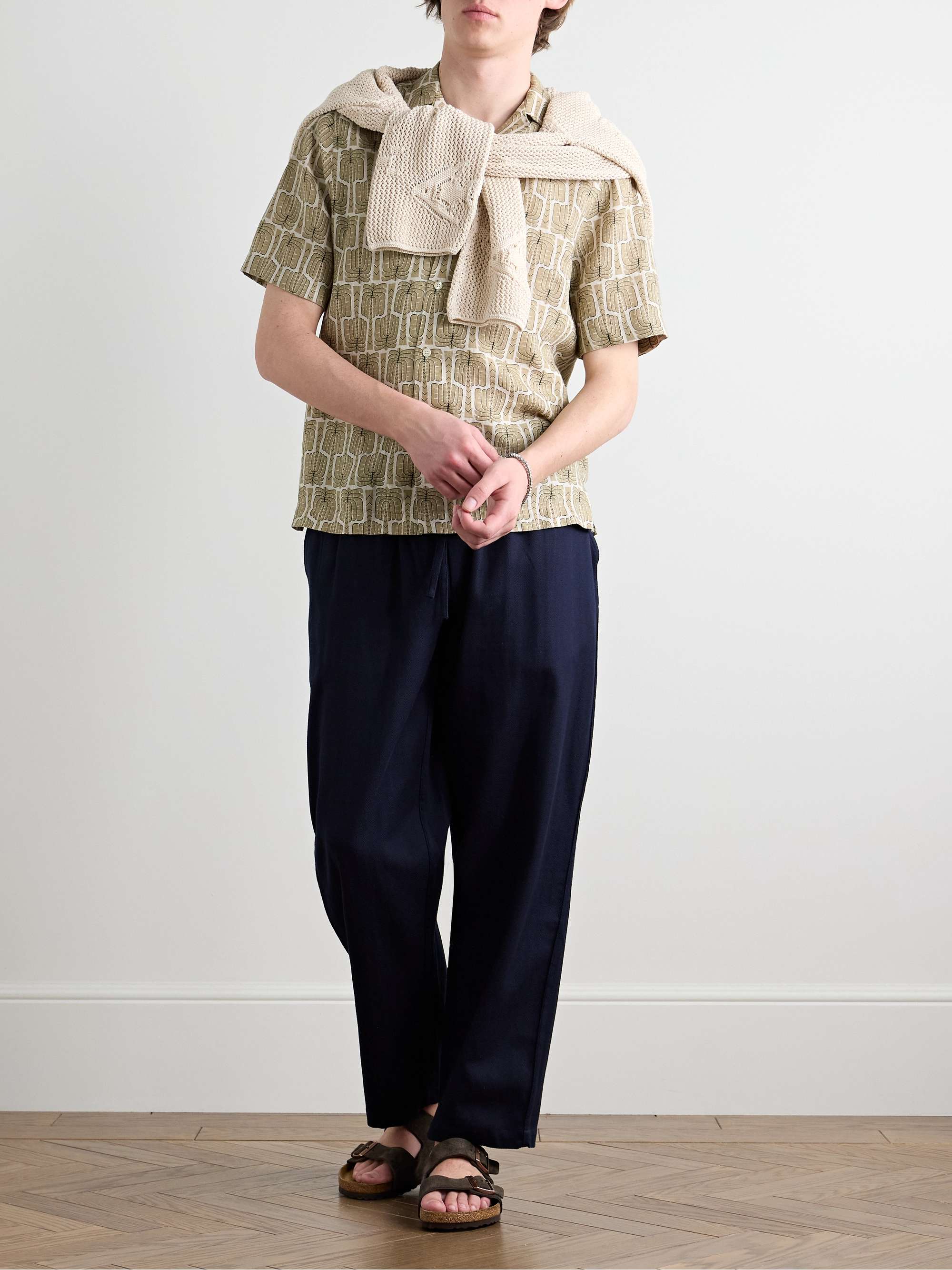 Roberto Palmeira Camp-Collar Printed Linen Shirt view