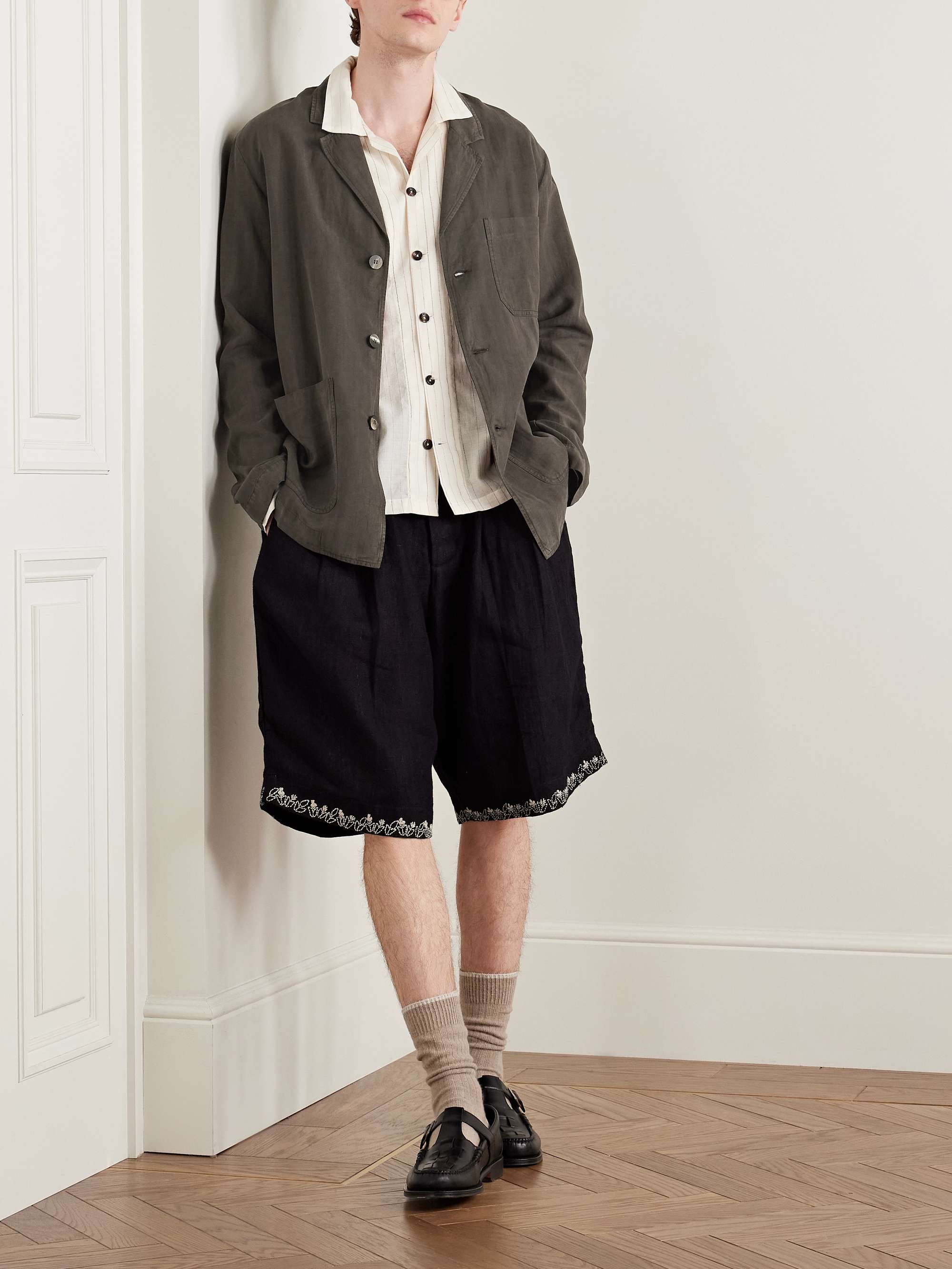 Lima Unstructured Lyocell, Linen and Cotton-Blend Blazer view