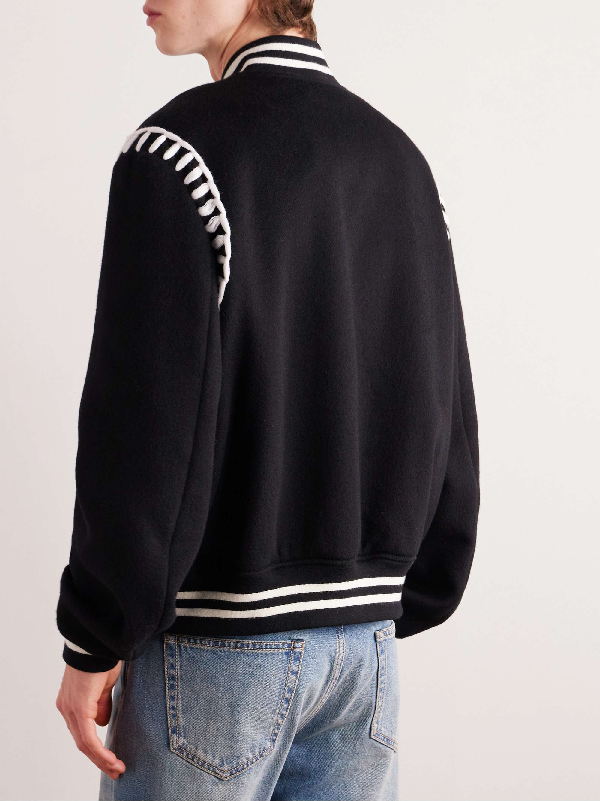 Embroidered Wool Bomber Jacket view